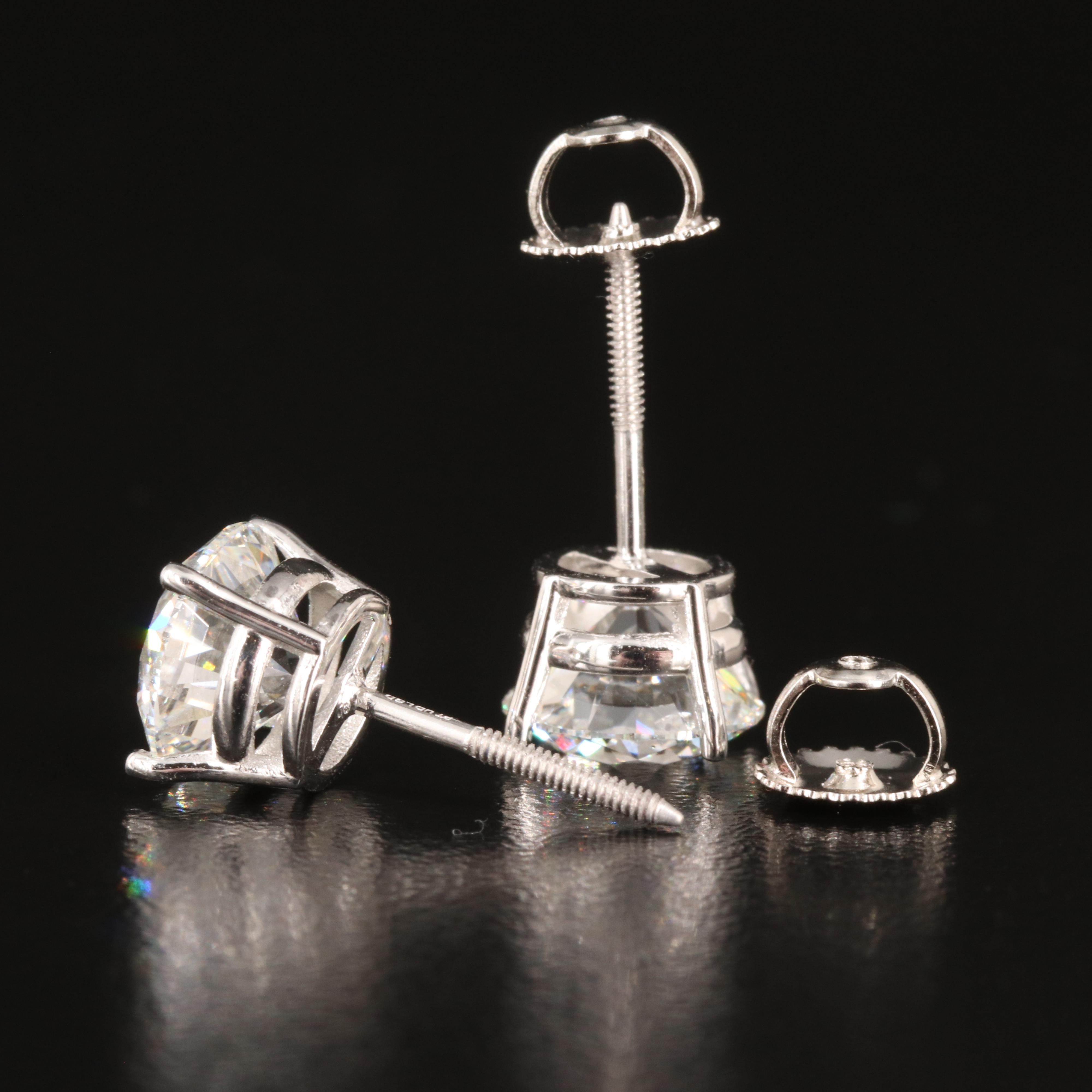 Platinum 4.01 CTW Lab Grown Diamond Stud Earrings