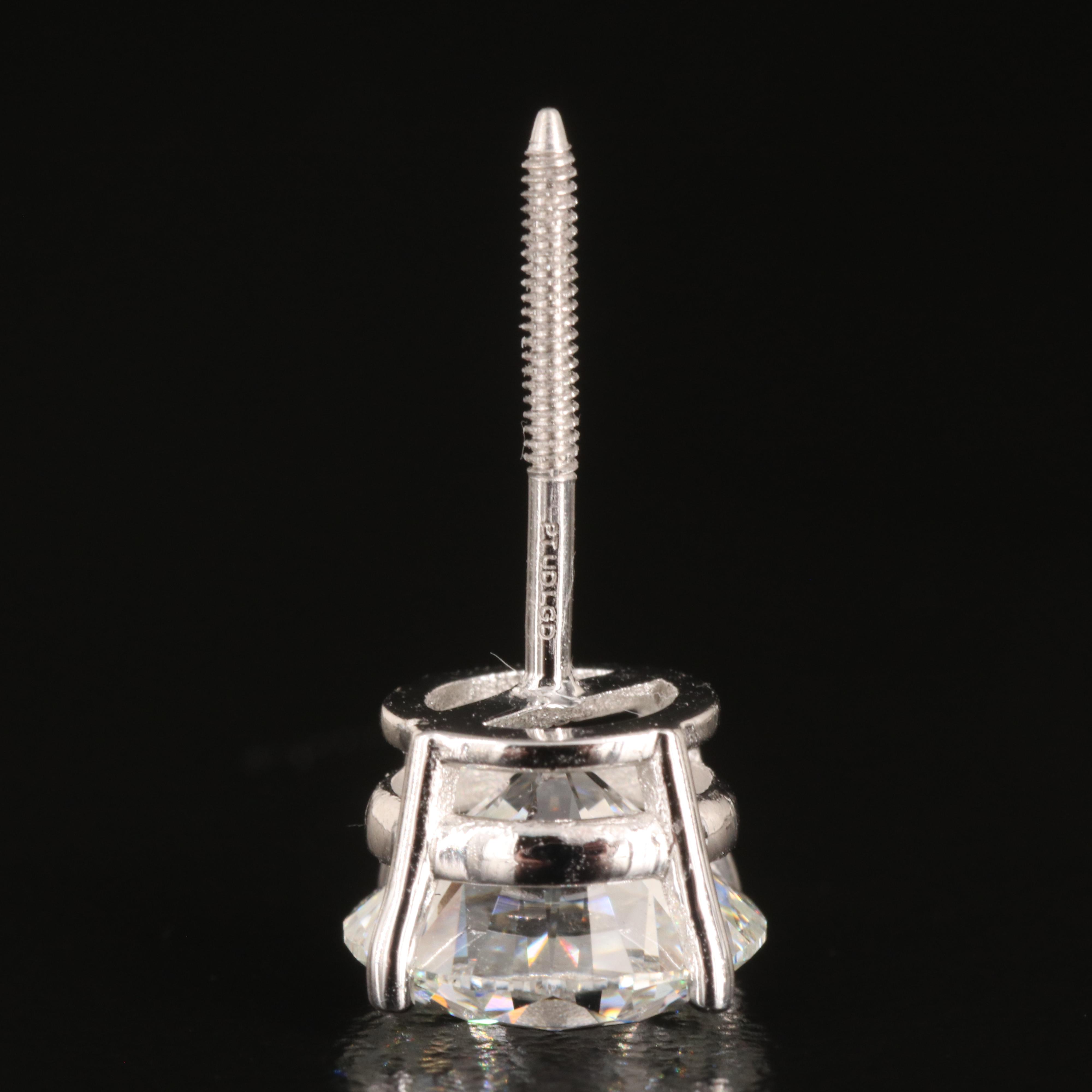 Platinum 4.01 CTW Lab Grown Diamond Stud Earrings