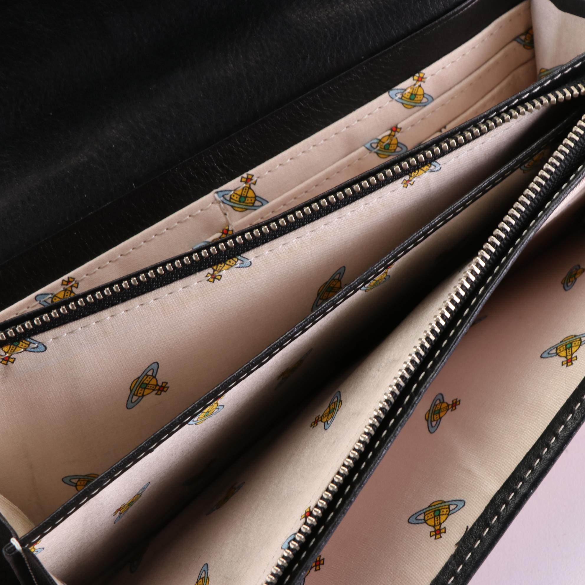 Vivienne Westwood Clutch Wallet in Abstract Print Canvas and Leather