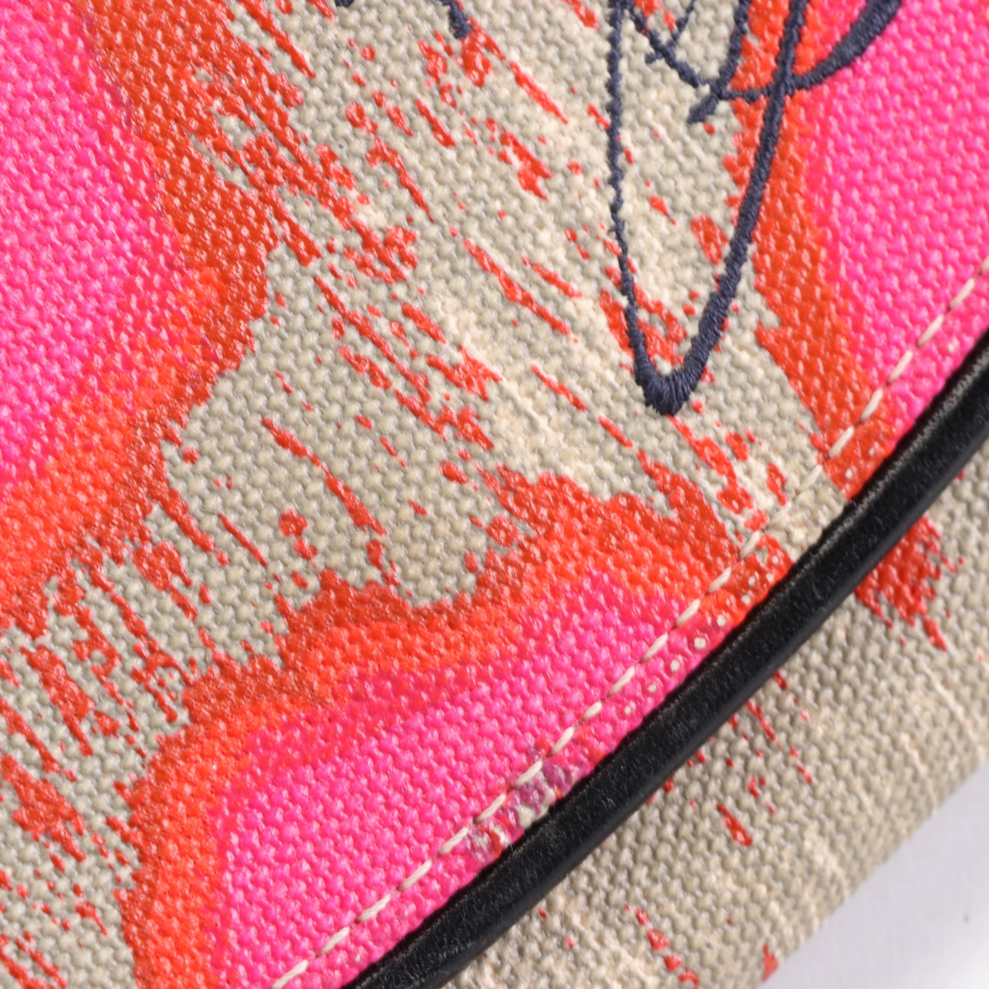 Vivienne Westwood Clutch Wallet in Abstract Print Canvas and Leather