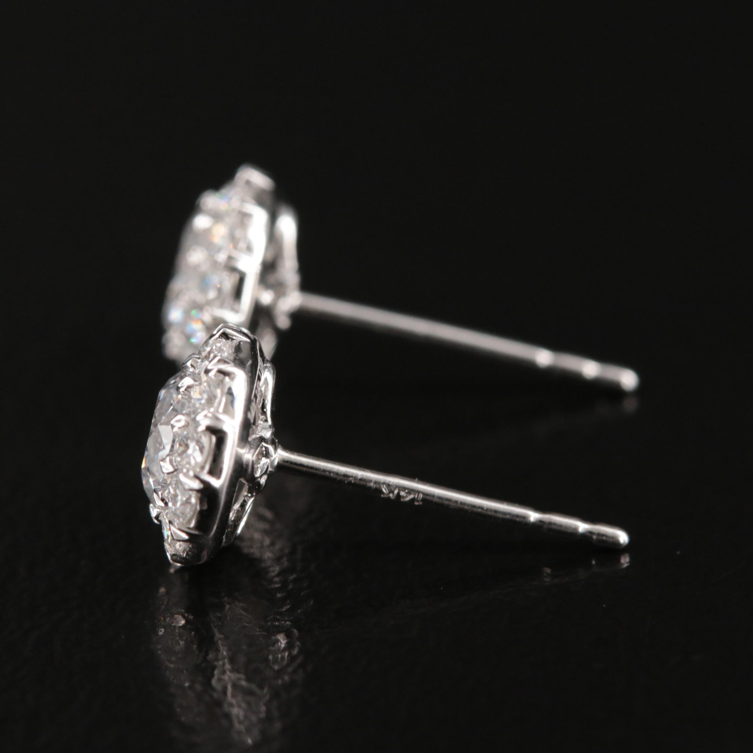 14K 1.03 CTW Lab Grown Diamond Halo Earrings