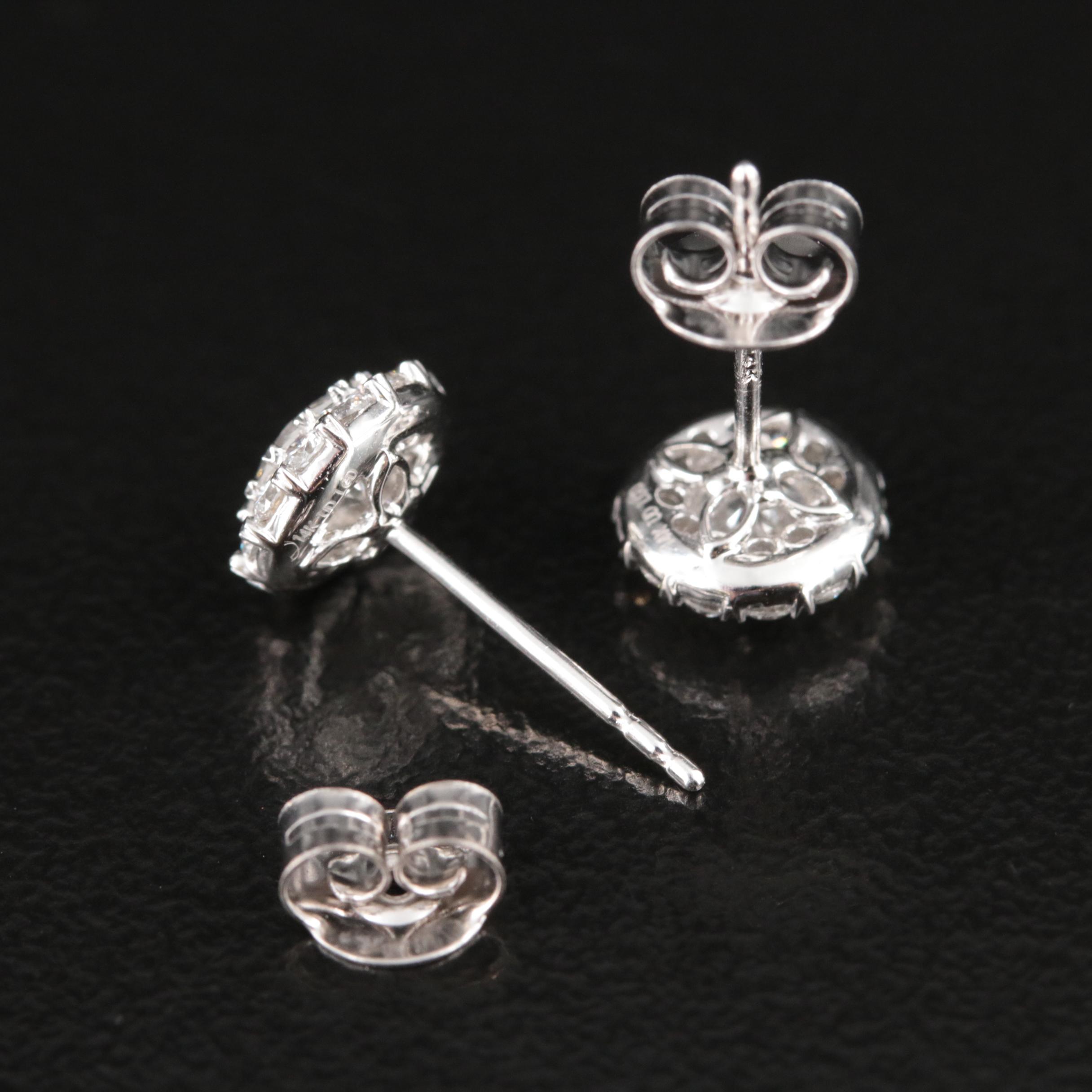 14K 1.03 CTW Lab Grown Diamond Halo Earrings