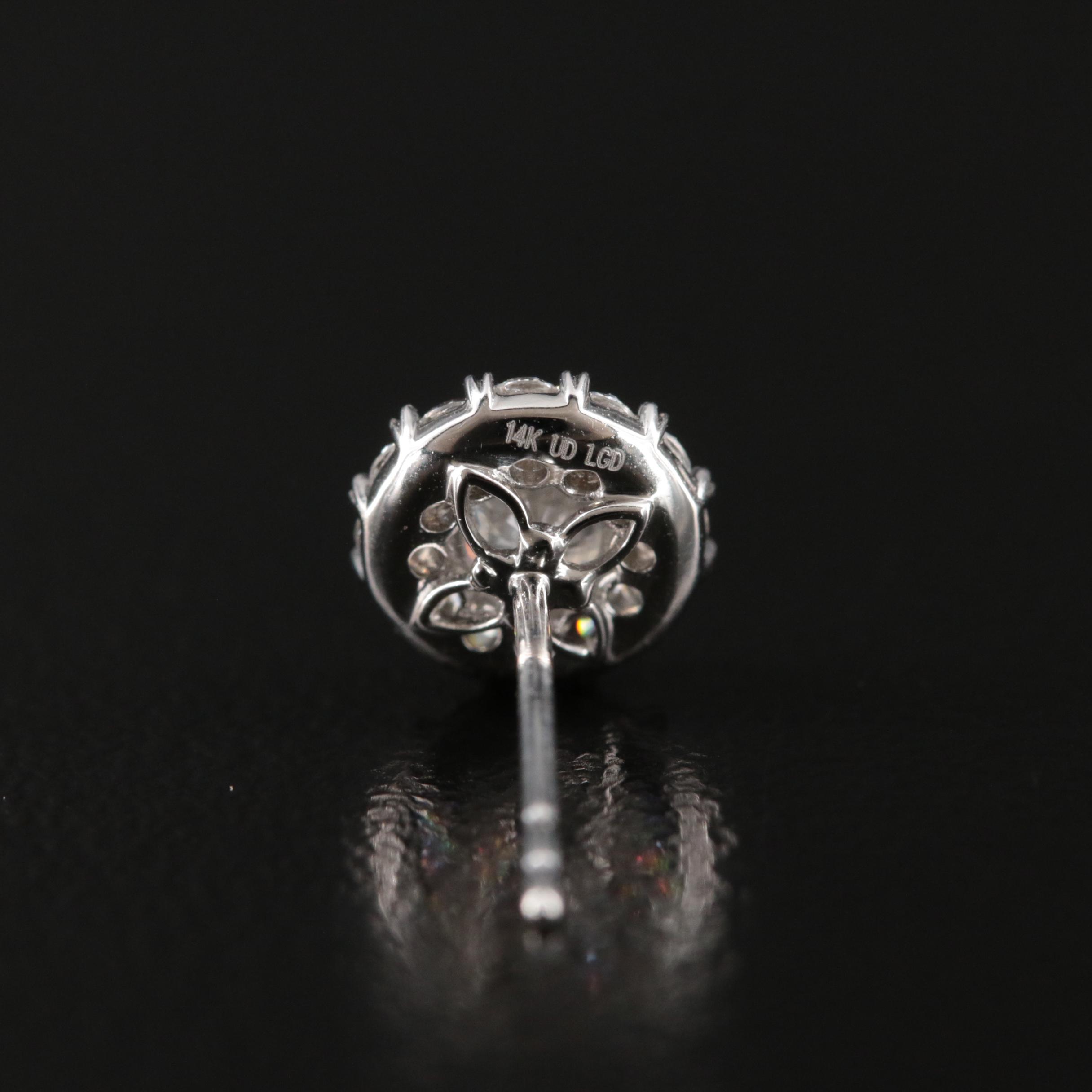 14K 1.03 CTW Lab Grown Diamond Halo Earrings