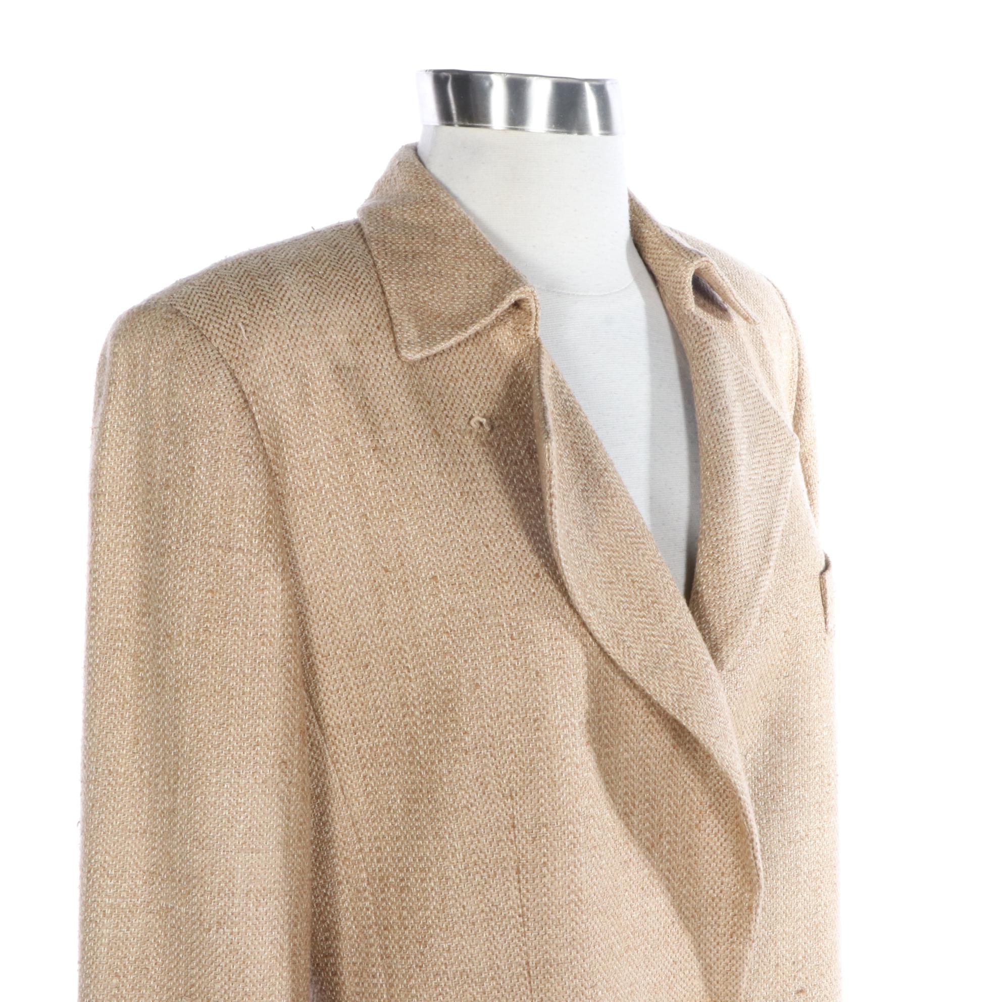 Burberrys Single Button Jacket in Raw Silk
