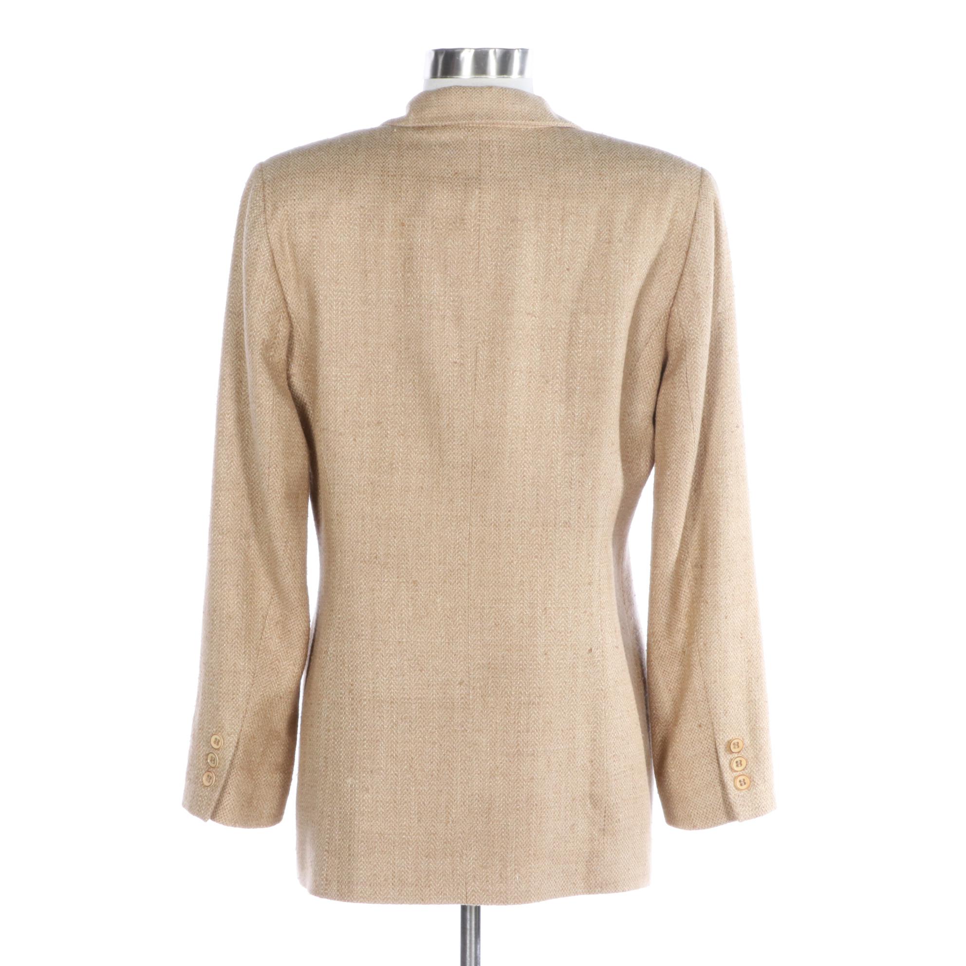 Burberrys Single Button Jacket in Raw Silk