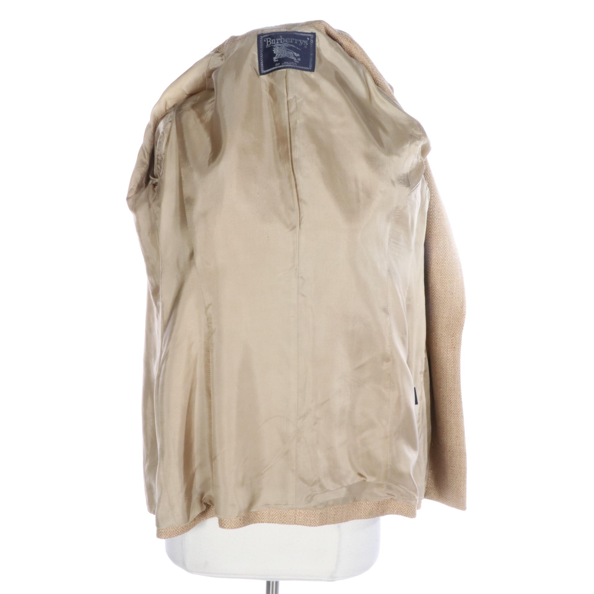 Burberrys Single Button Jacket in Raw Silk