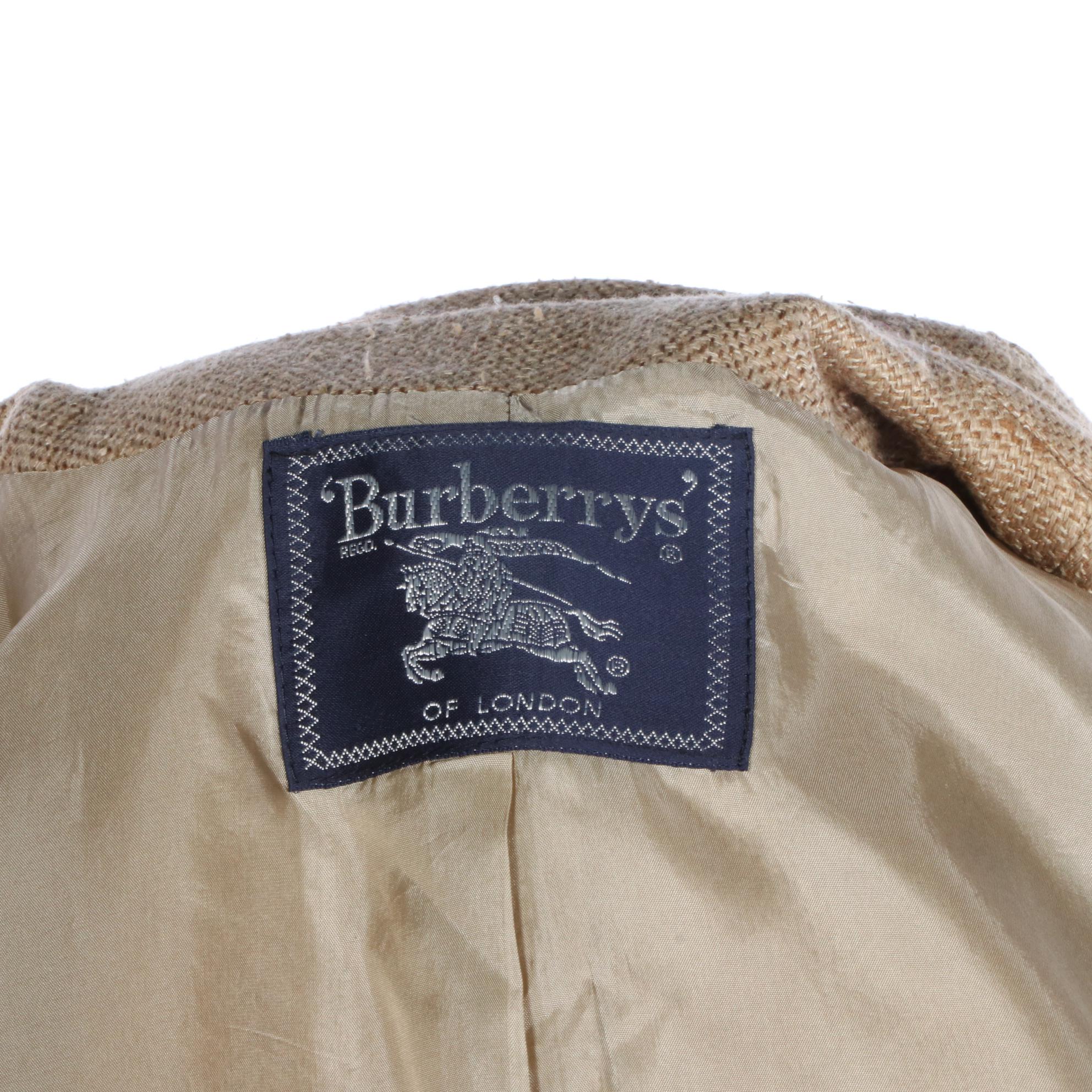 Burberrys Single Button Jacket in Raw Silk