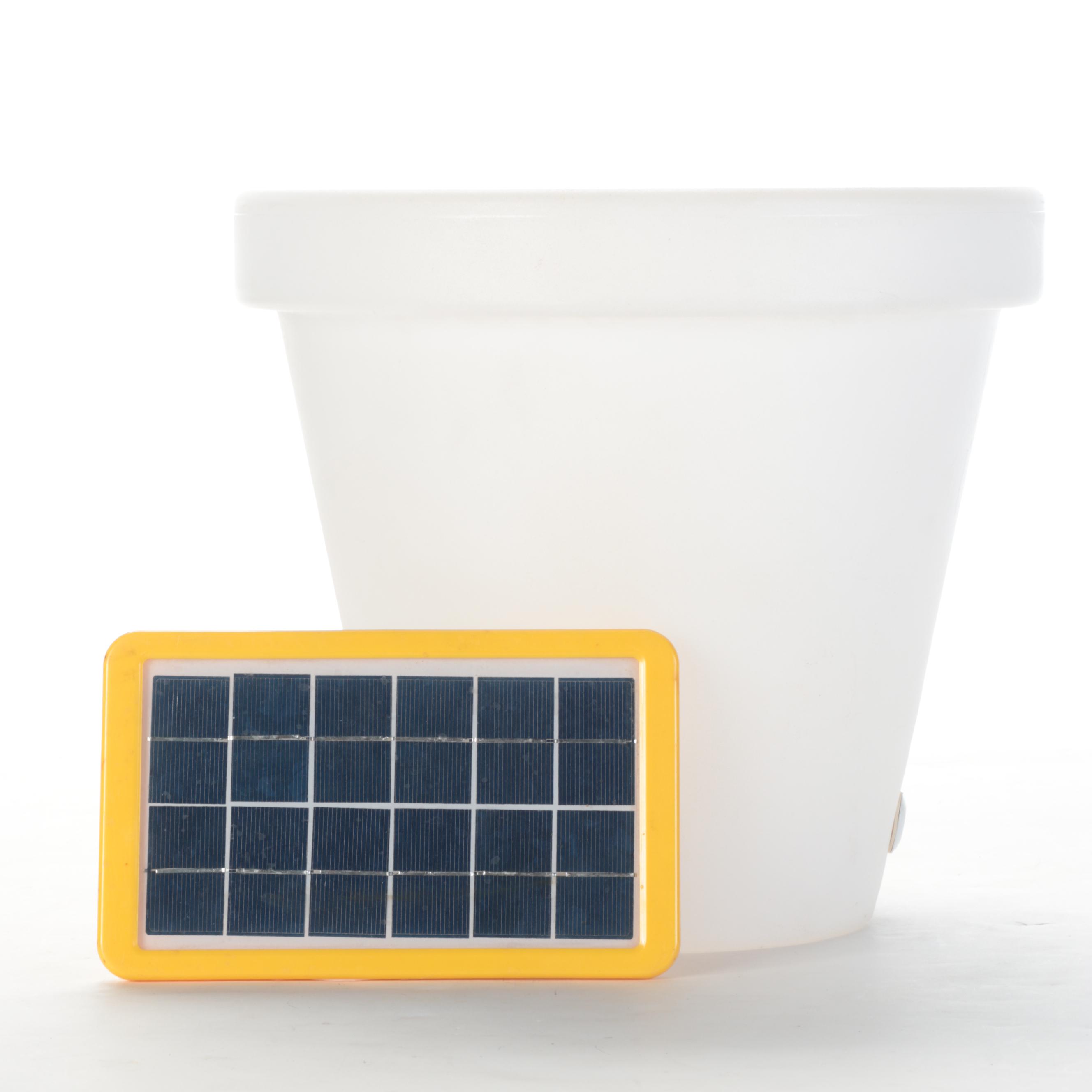 Solar Powered Illuminated Plastic Planter