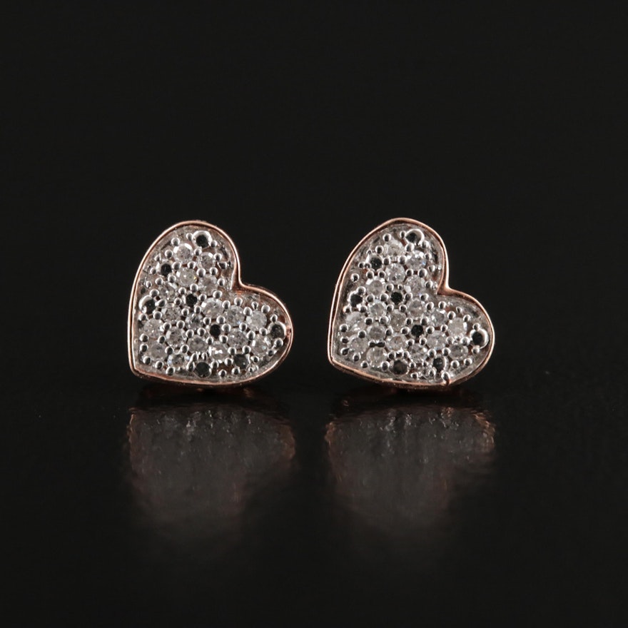 10K 0.11 CTW Pavé Diamond Stud Earrings