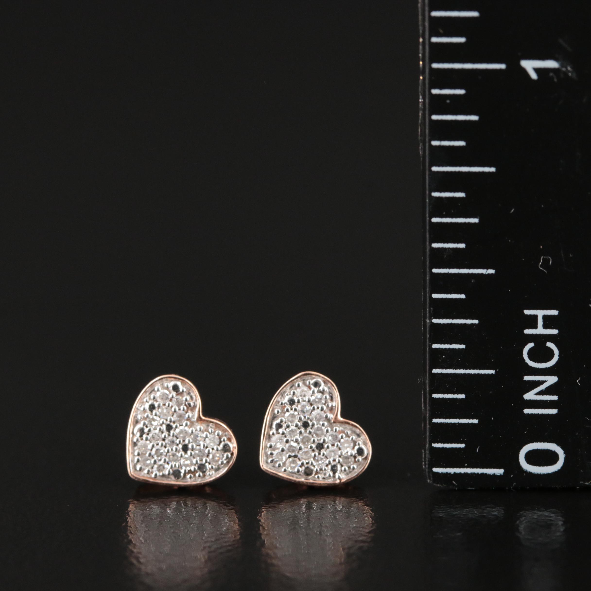 10K 0.11 CTW Pavé Diamond Stud Earrings
