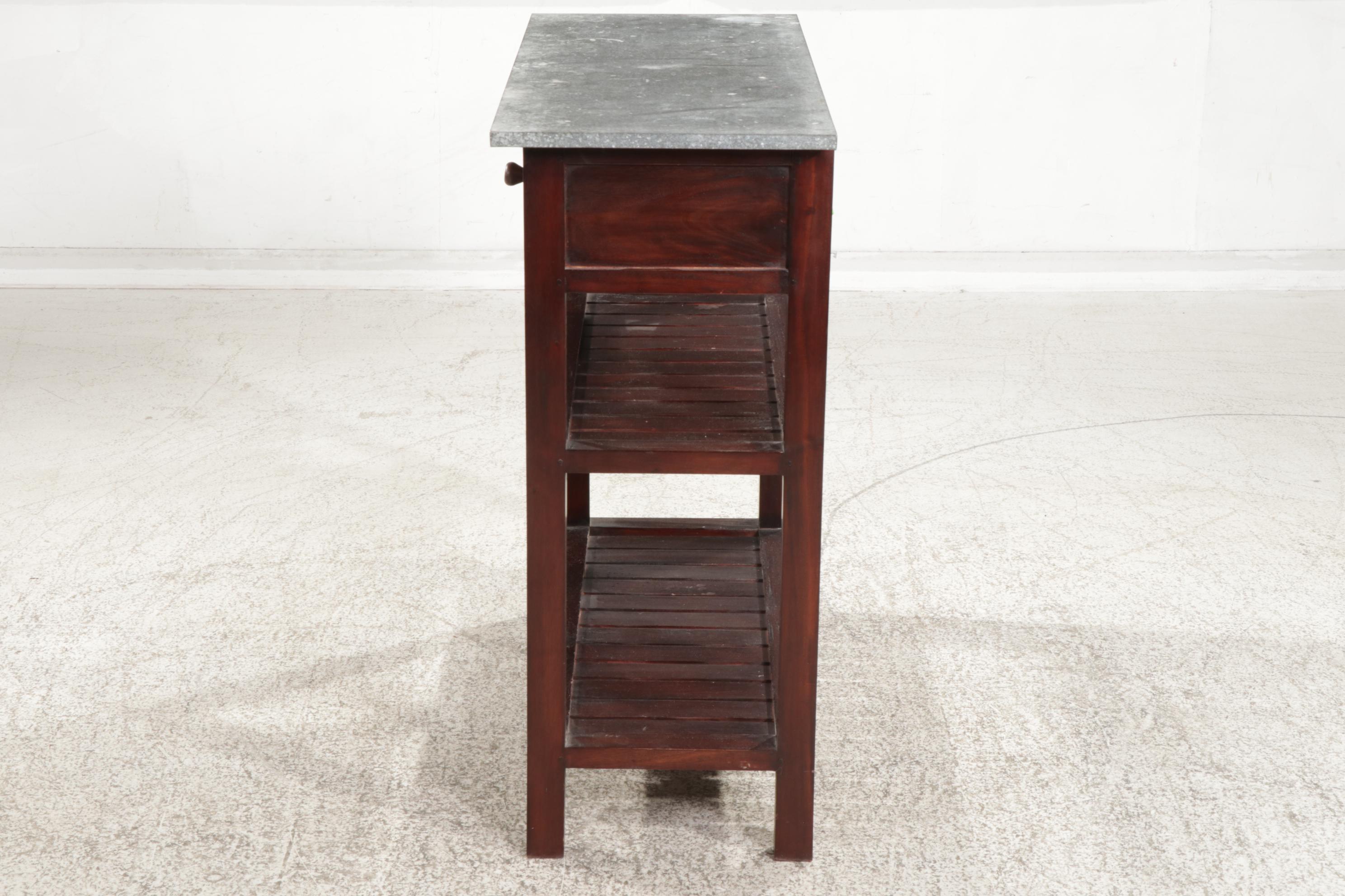 Kitchen Prep Table with Aluminum Wrapped Top, 21st Century