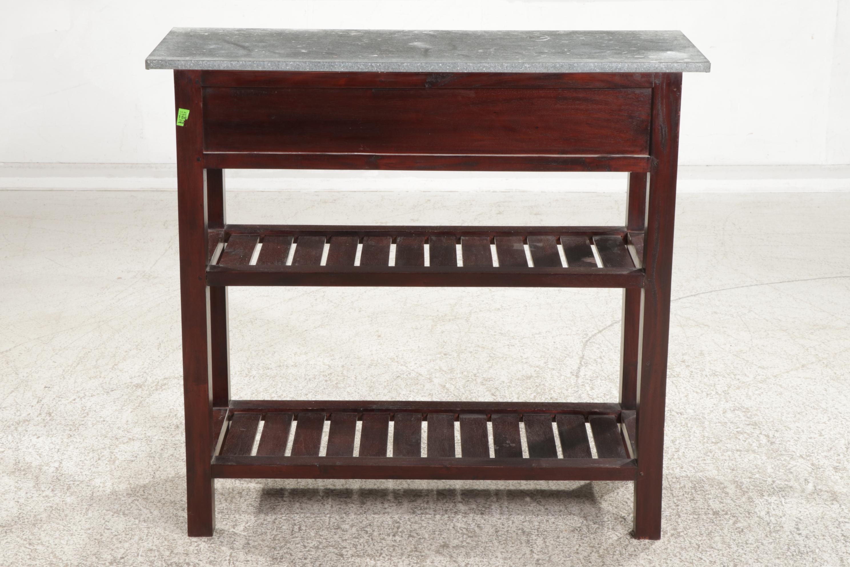 Kitchen Prep Table with Aluminum Wrapped Top, 21st Century