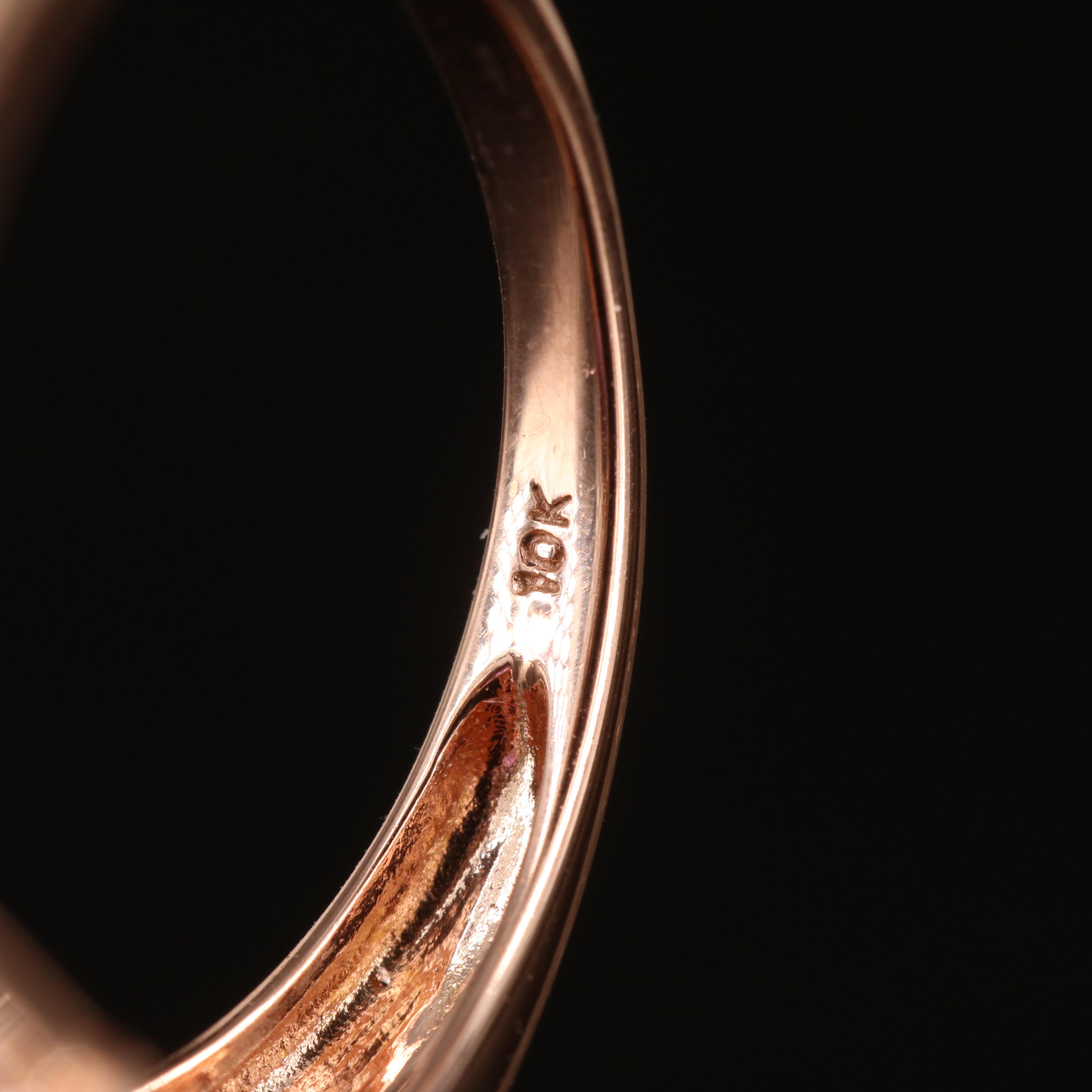 10K Rose Gold Amethyst and Diamond Teardrop Ring