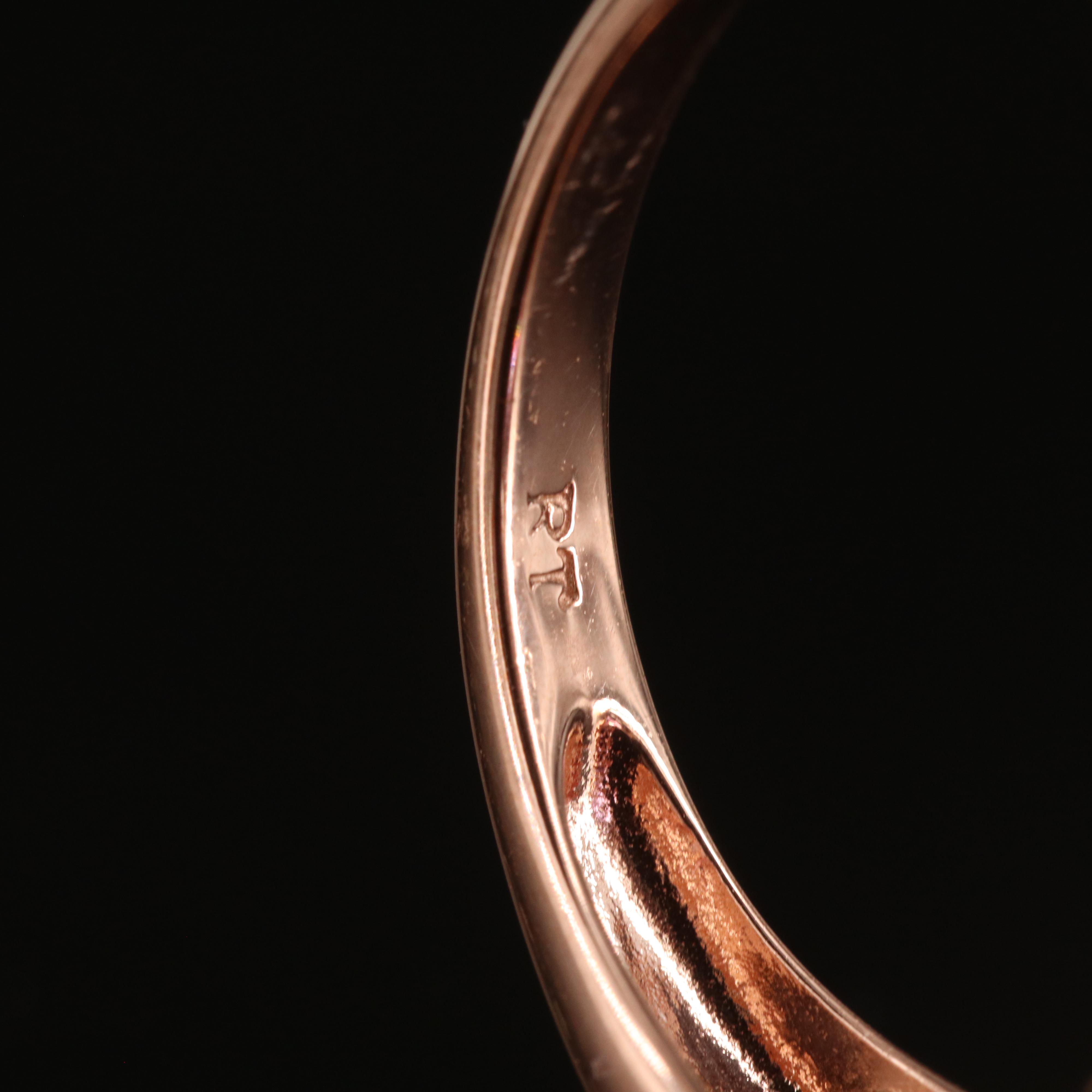 10K Rose Gold Amethyst and Diamond Teardrop Ring