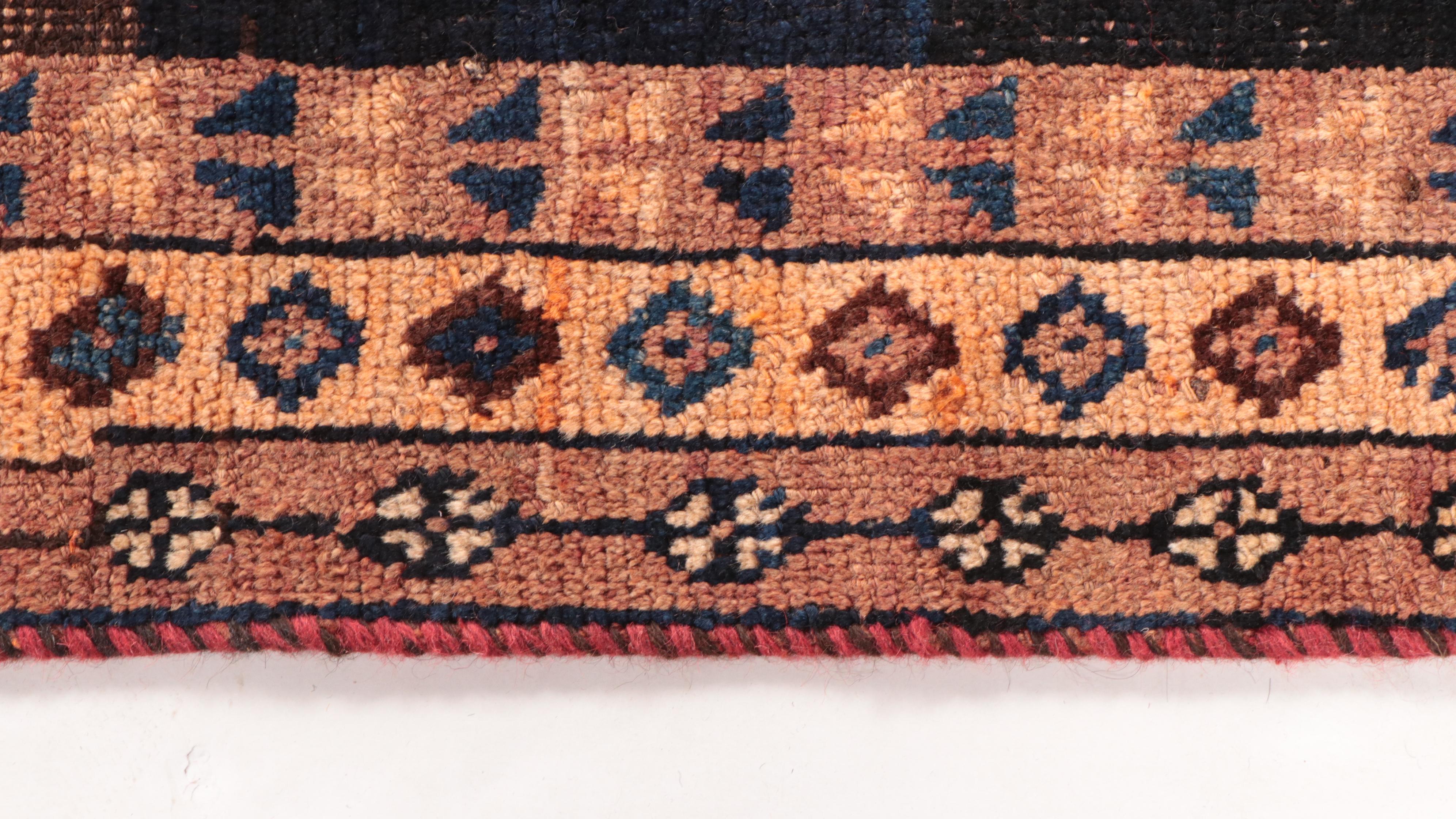 3'7 x 7'11 Hand-Knotted Persian Kurdish Area Rug