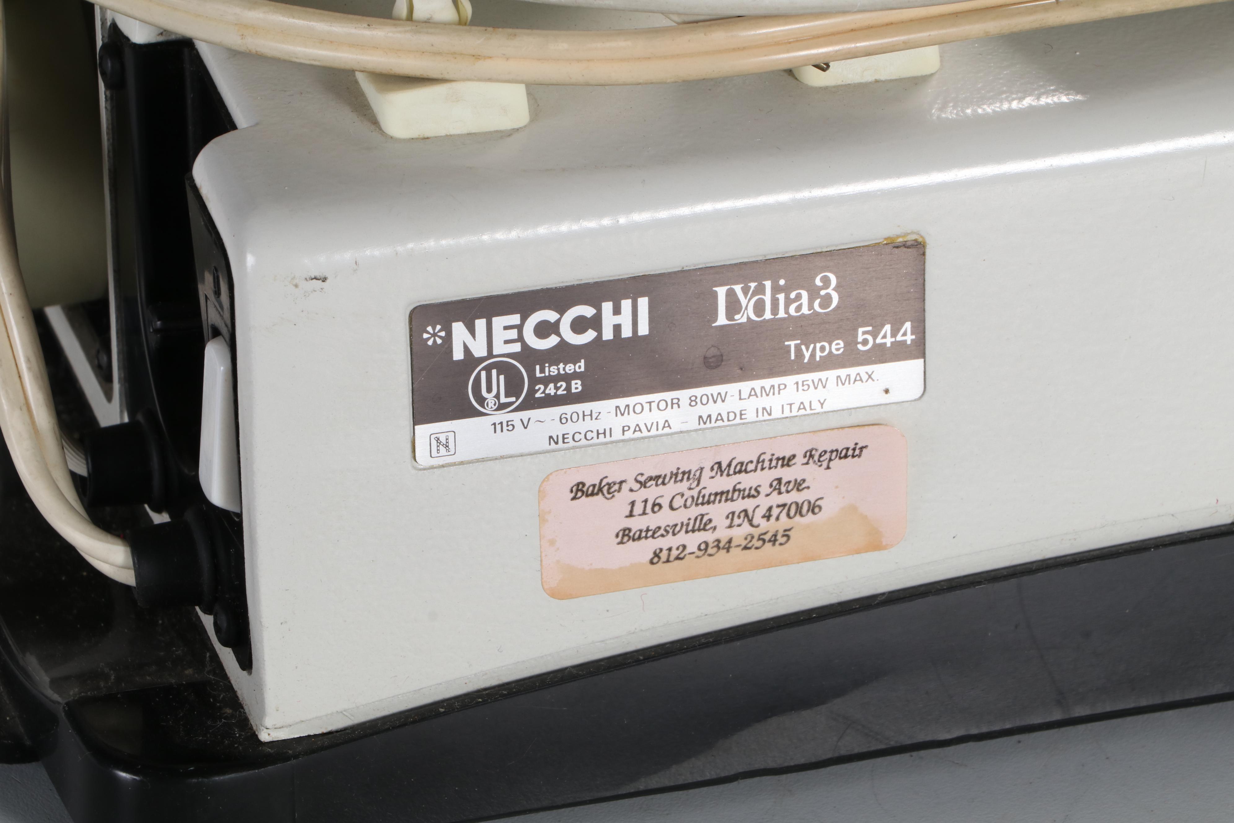 Necchi Lydia 3 Type 544 and Other Electric Sewing Machines