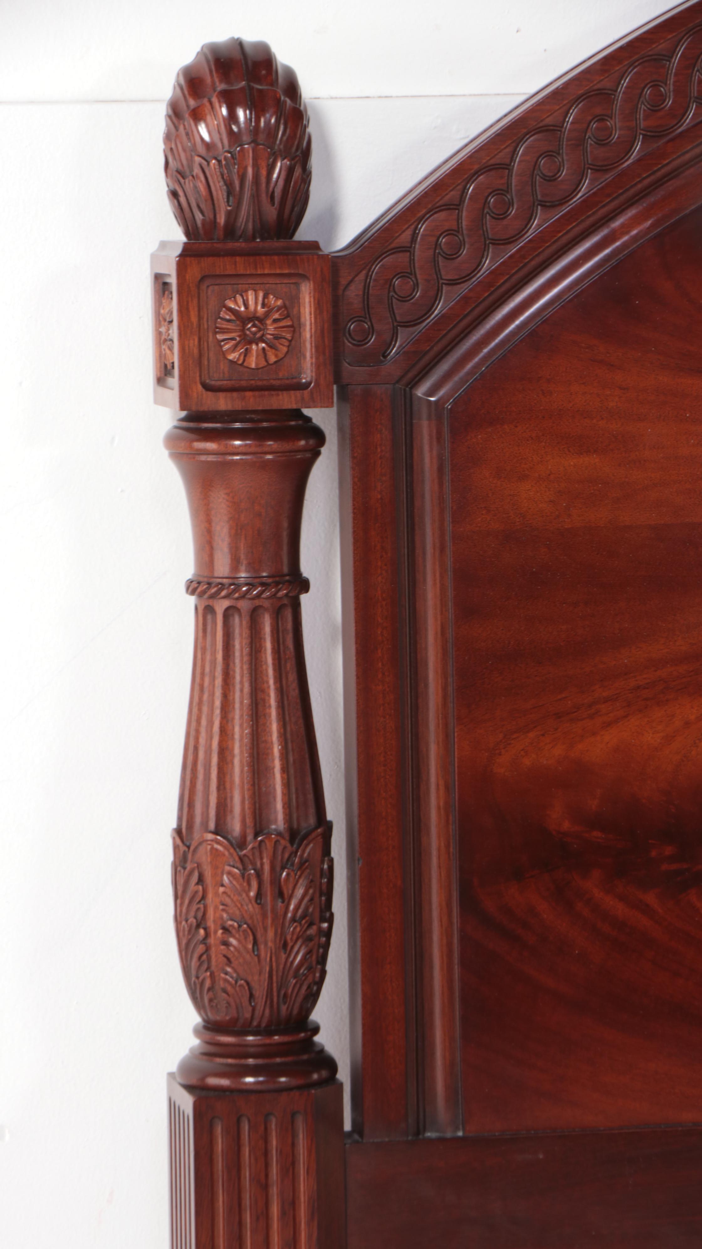 Henkel Harris Figured Mahogany King Size Bed Frame