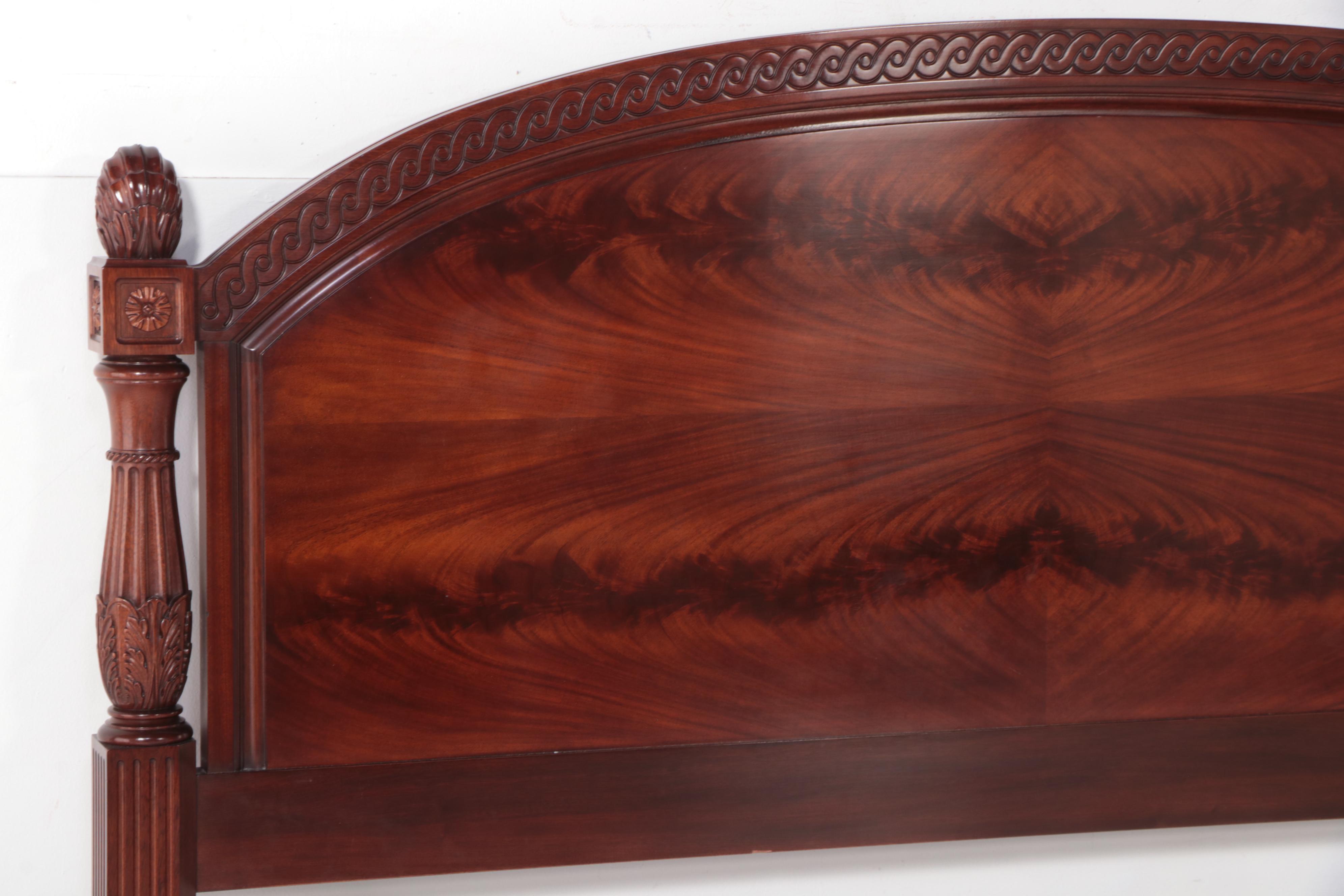 Henkel Harris Figured Mahogany King Size Bed Frame