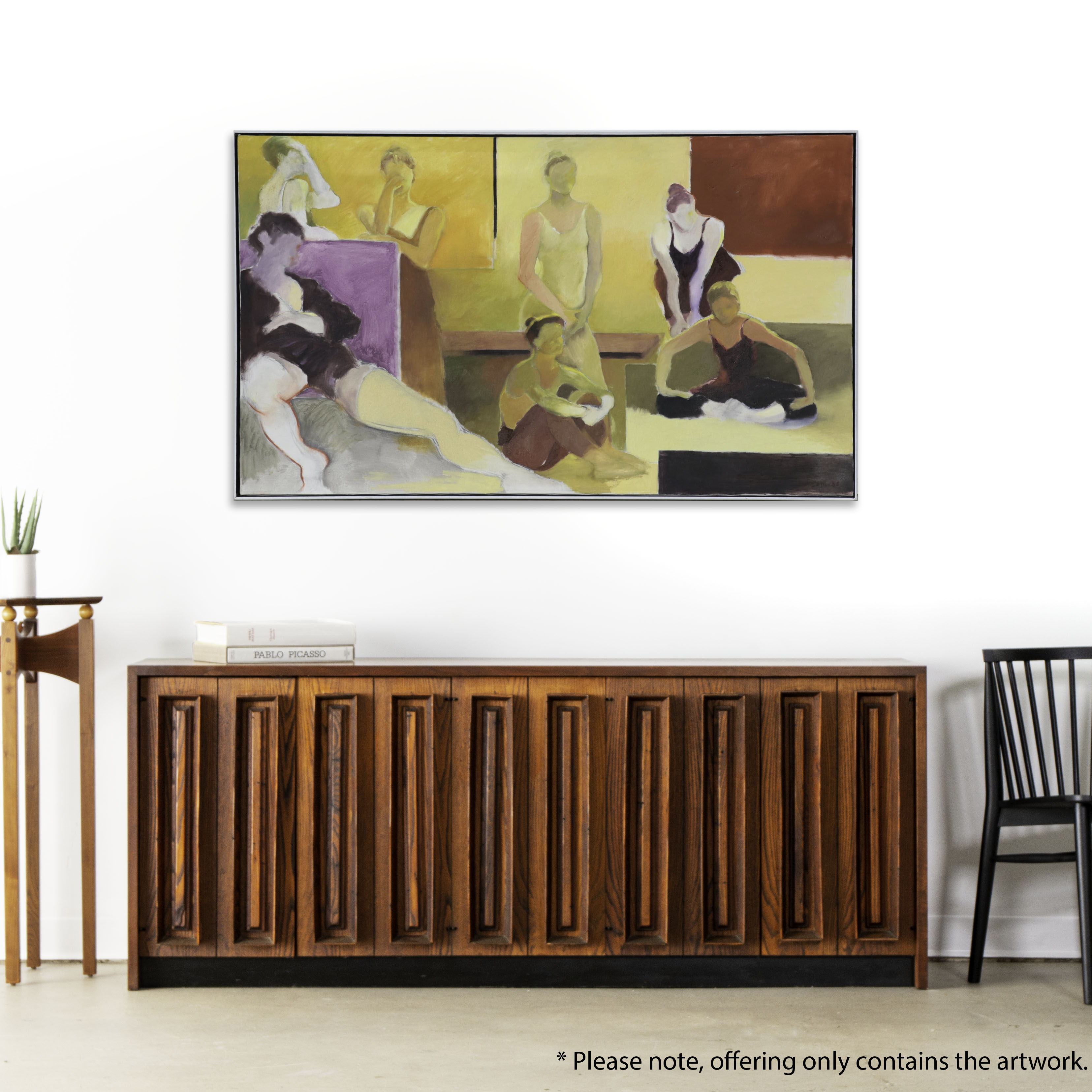 Estelle Laibson Large-Scale Oil Painting of Dancers on Break, Late 20th Century