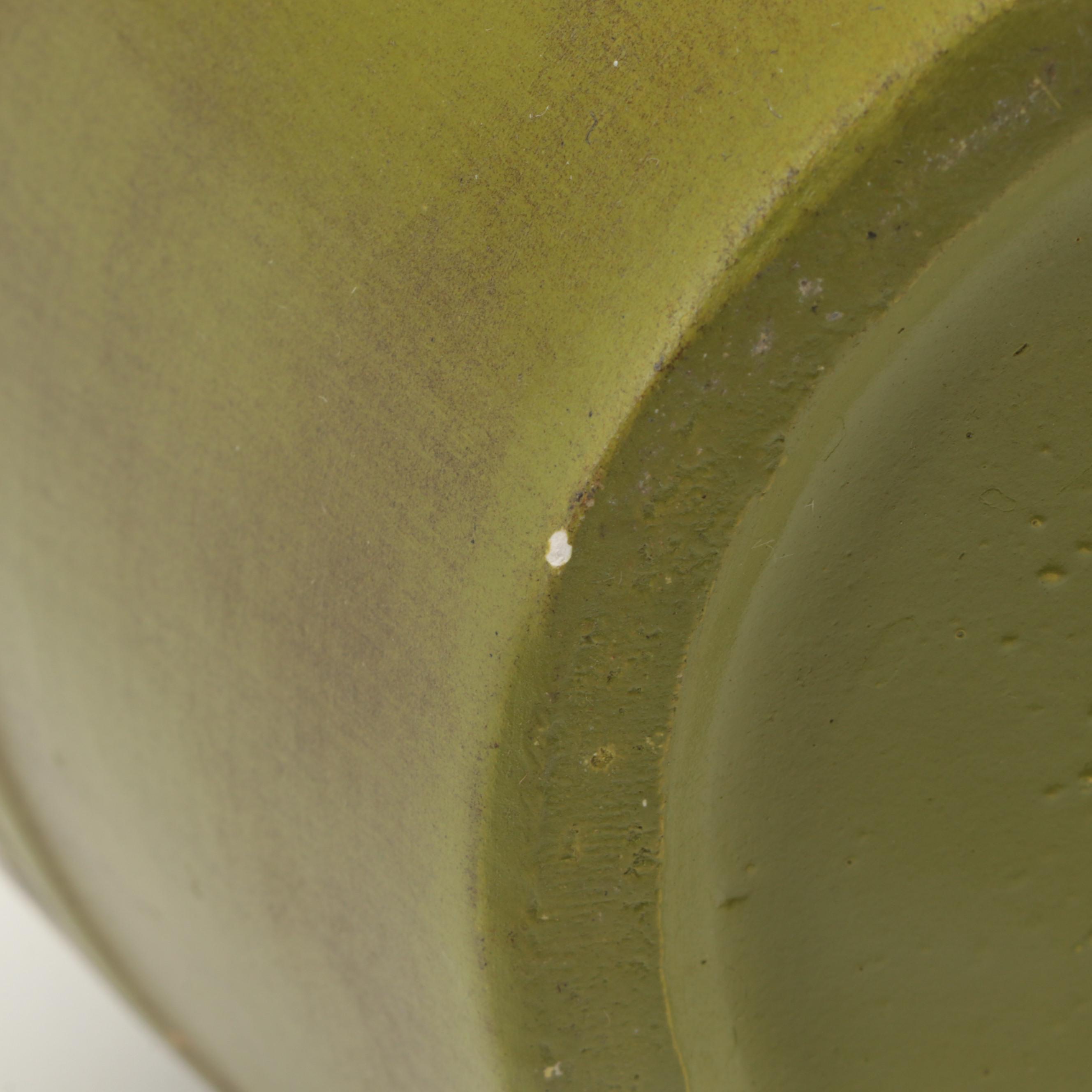 Brush Ceramic Spittoon with Yellowware Bowl and Casserole and Ewer Vase