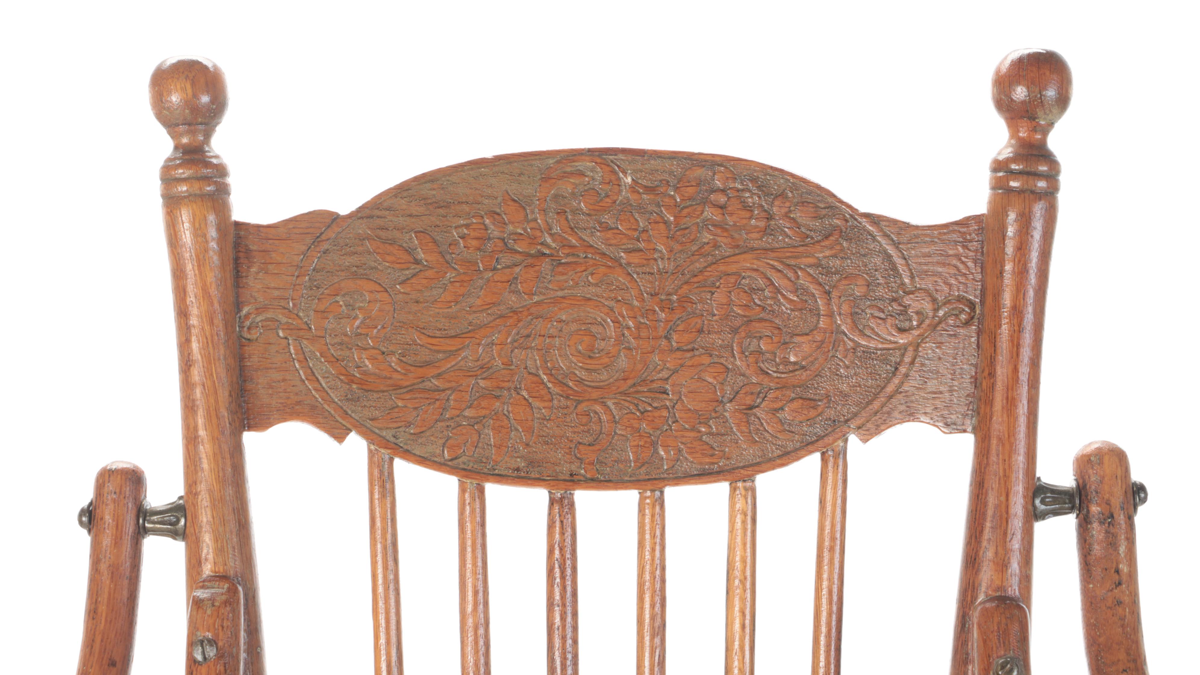 Hand Made Porcelain Doll with Pressed Back Spindle High Chair