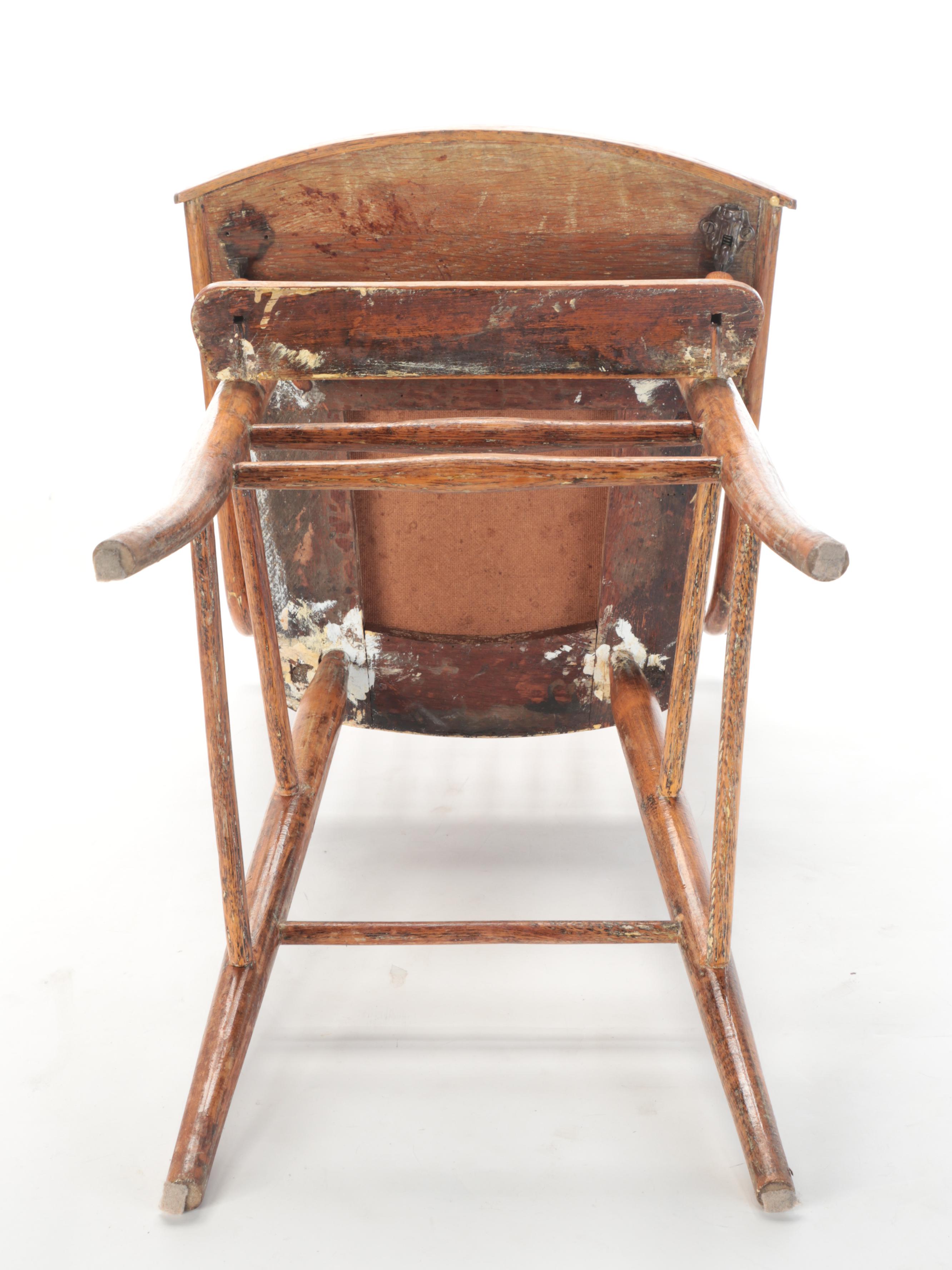 Hand Made Porcelain Doll with Pressed Back Spindle High Chair