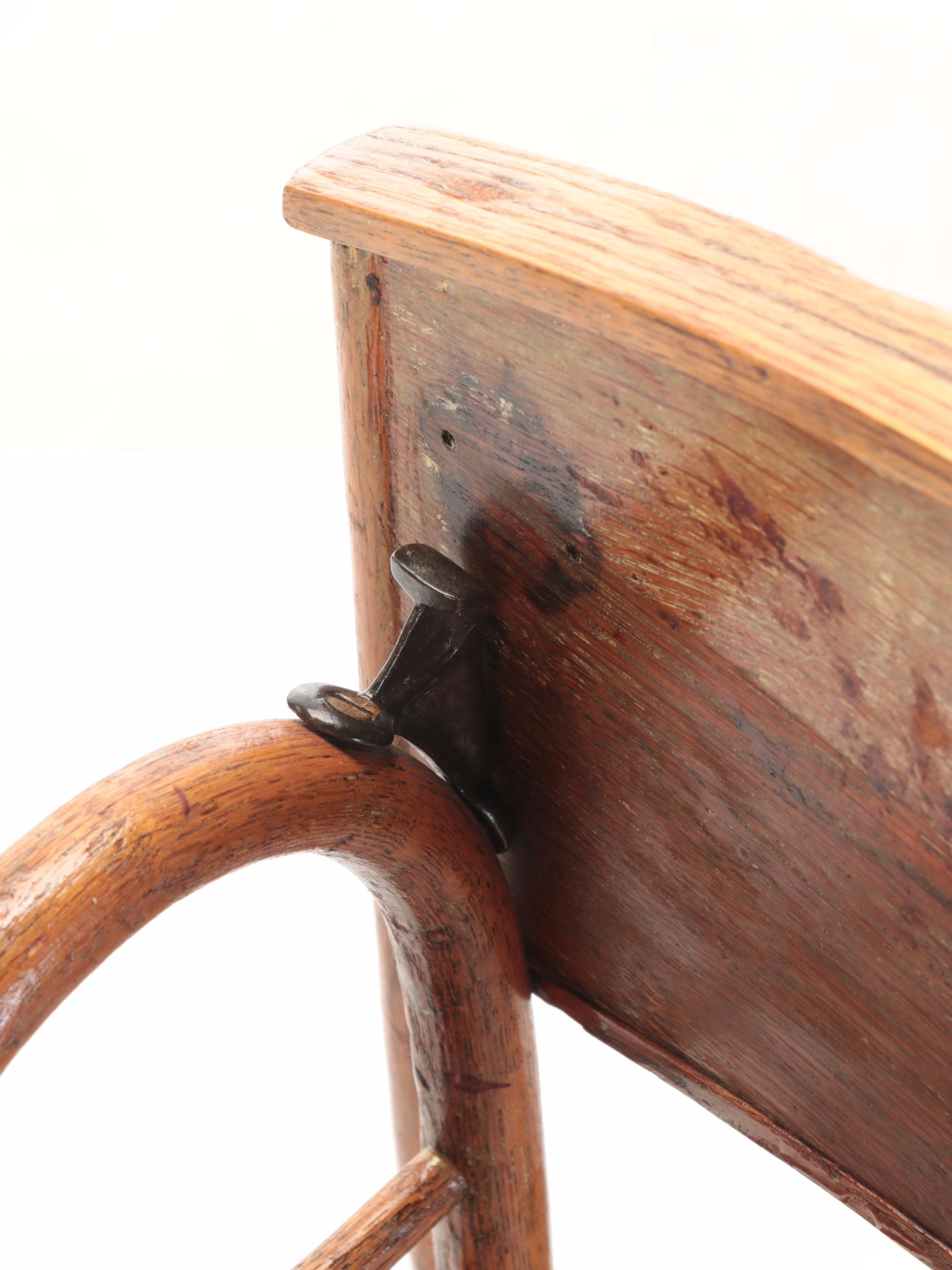 Hand Made Porcelain Doll with Pressed Back Spindle High Chair