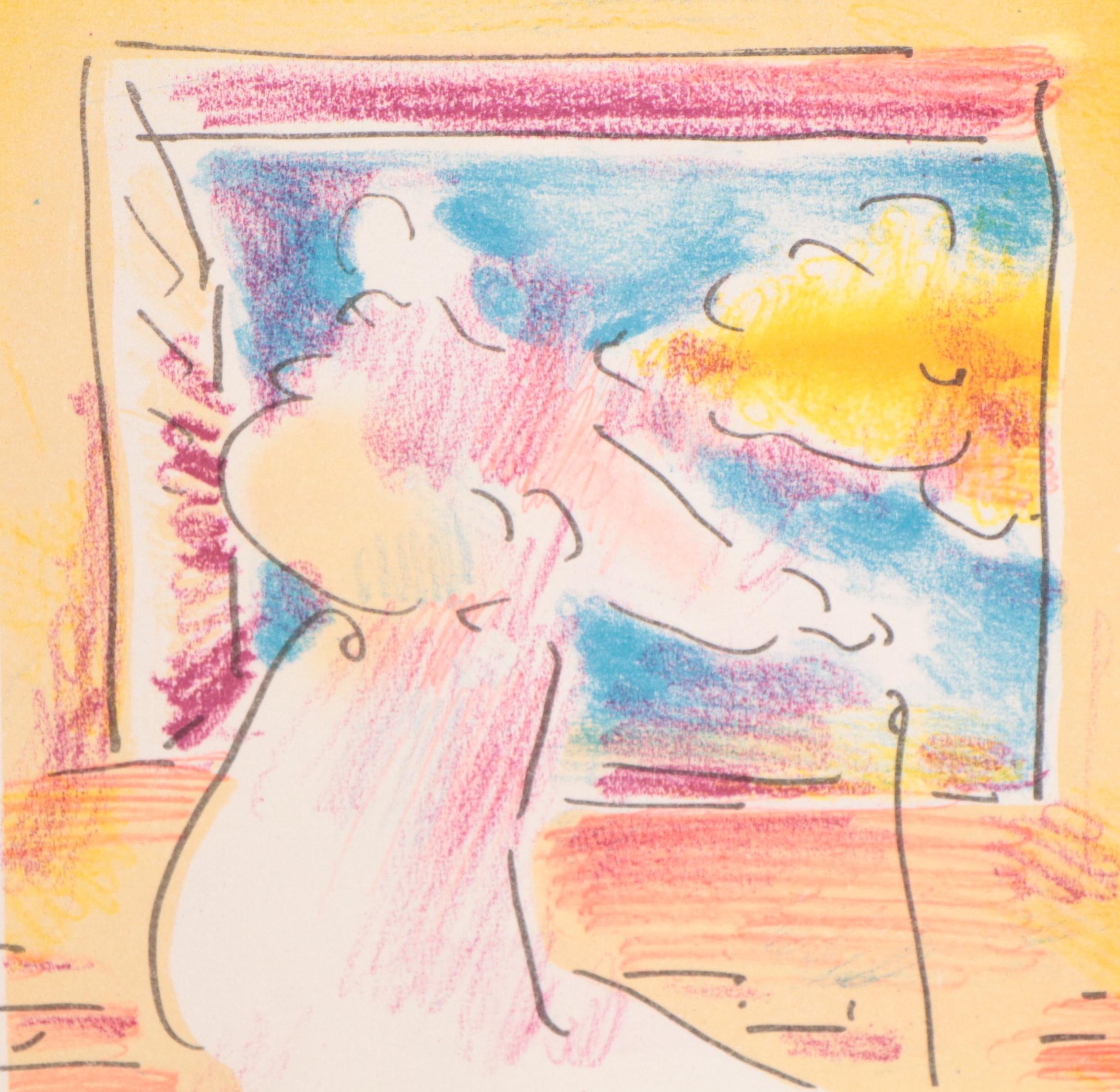 Peter Max Modernist Abstract Lithograph "Ladies' Man," 1981