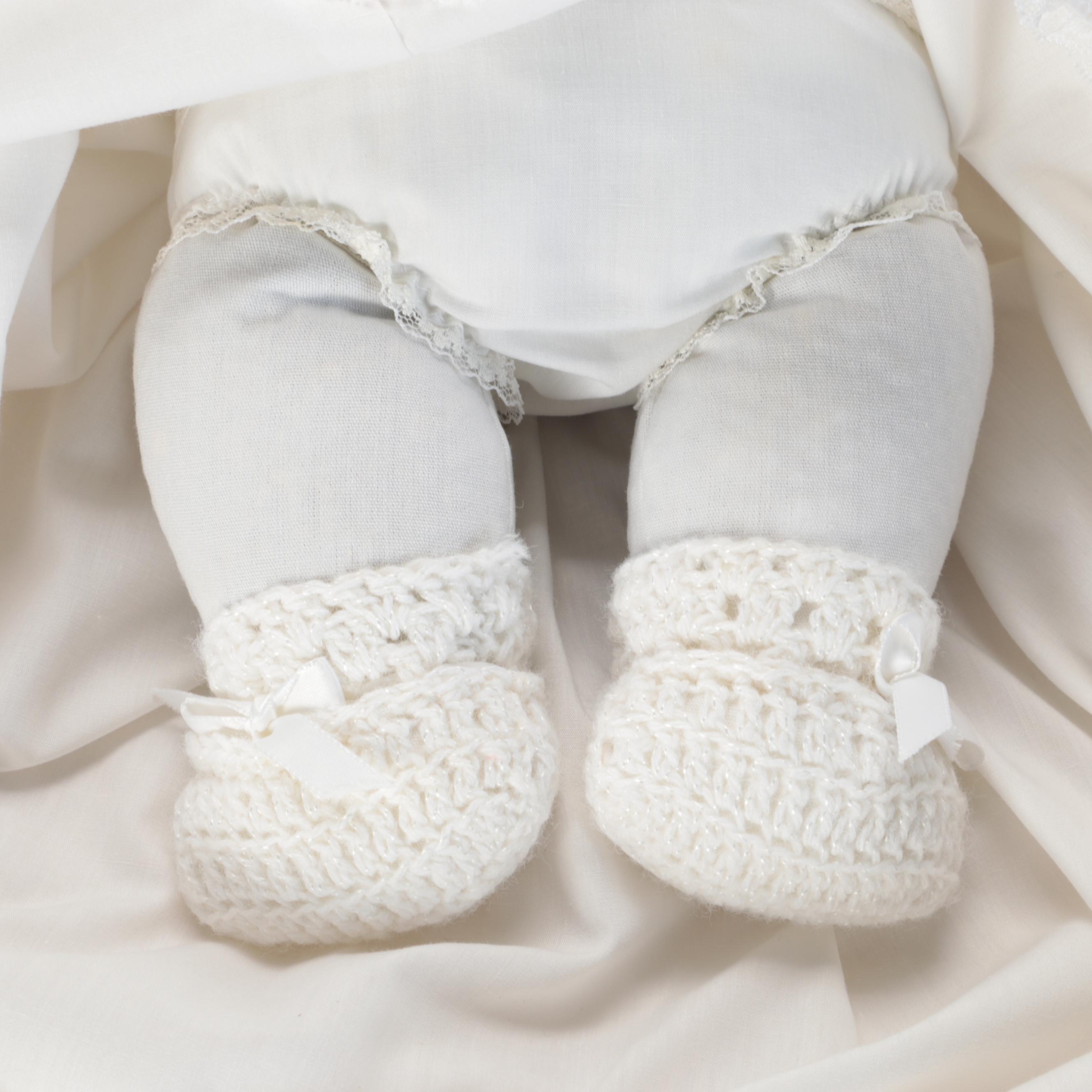 Hand Made Porcelain Doll with Pressed Back Spindle High Chair