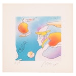 Peter Max Psychedelic Figurative Lithograph "Galactic Man," 1981