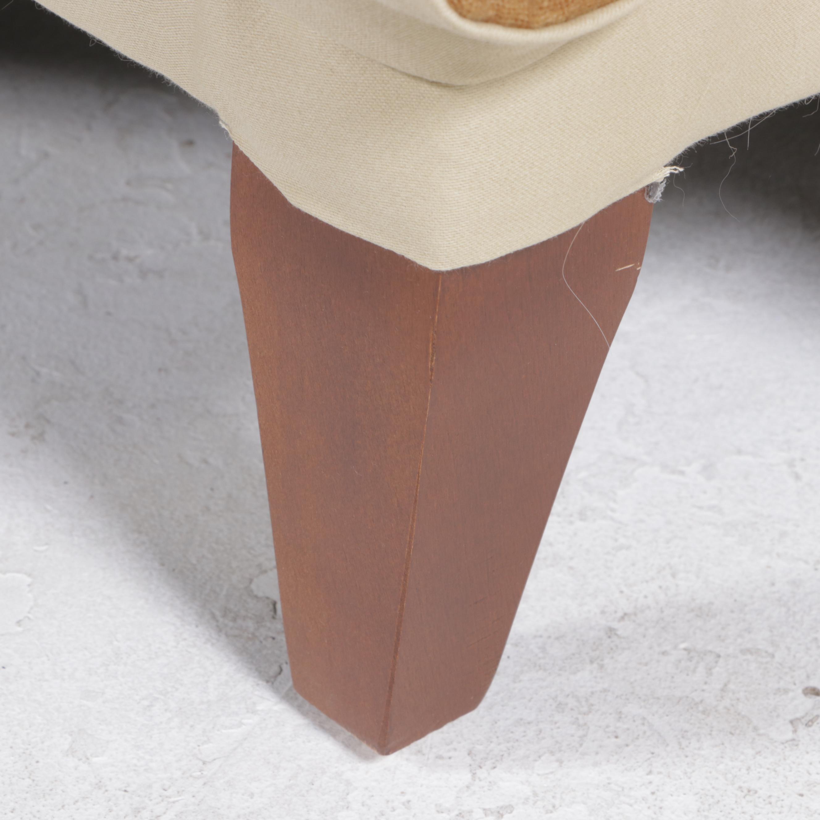 Custom-Upholstered Channel-Back Sofa with Button-Tufted Skirt