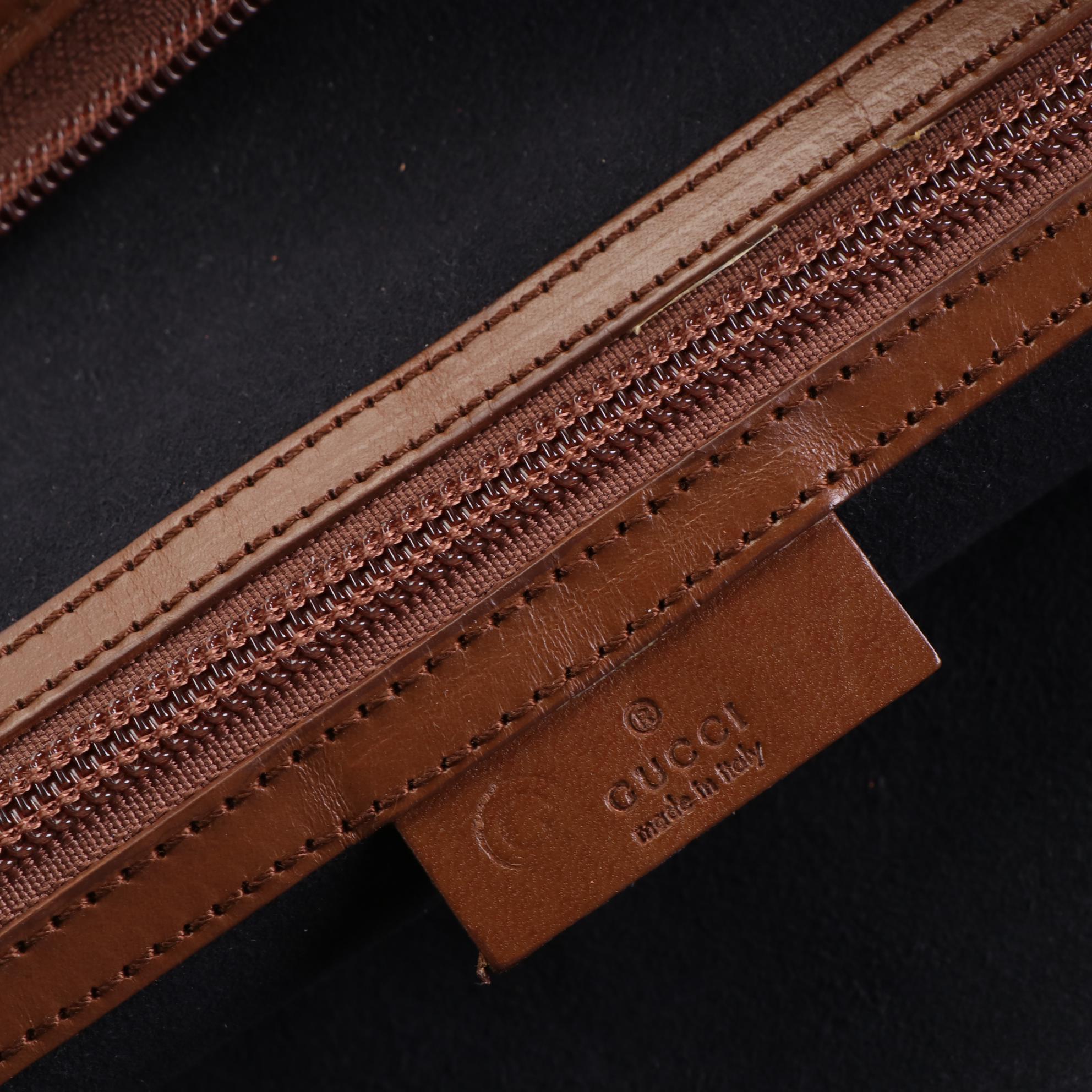 Gucci Document Case Bag in Black Nylon and Brown Leather Trim