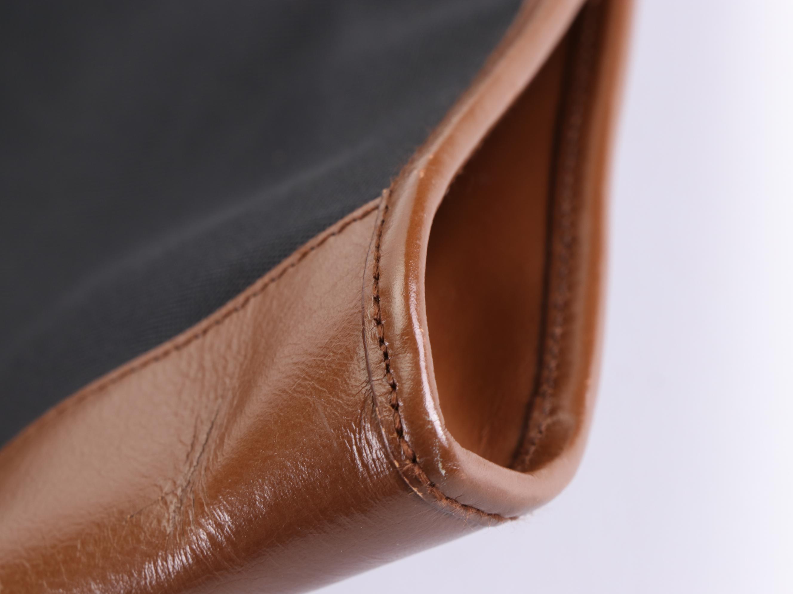 Gucci Document Case Bag in Black Nylon and Brown Leather Trim