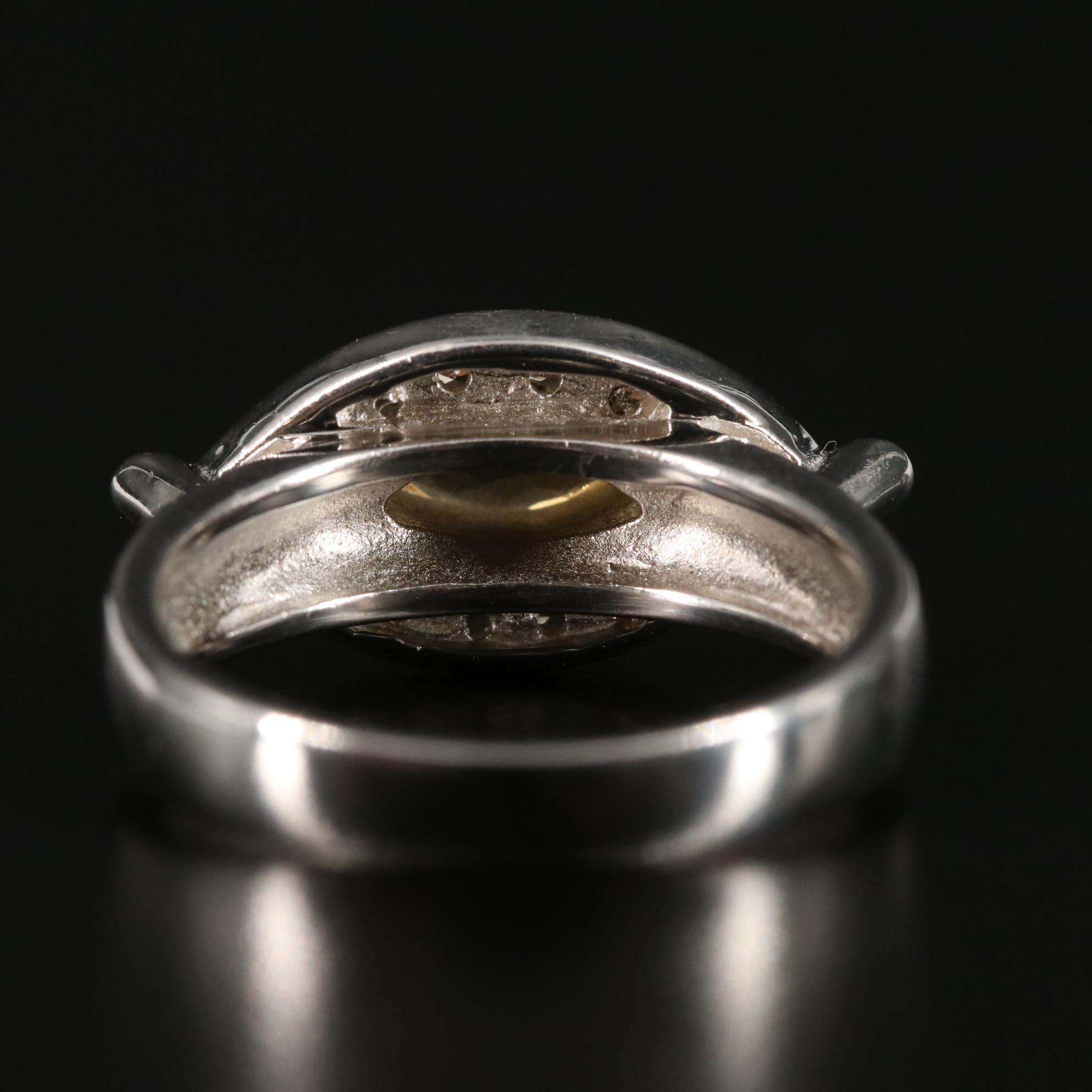 Sterling Citrine East West Ring