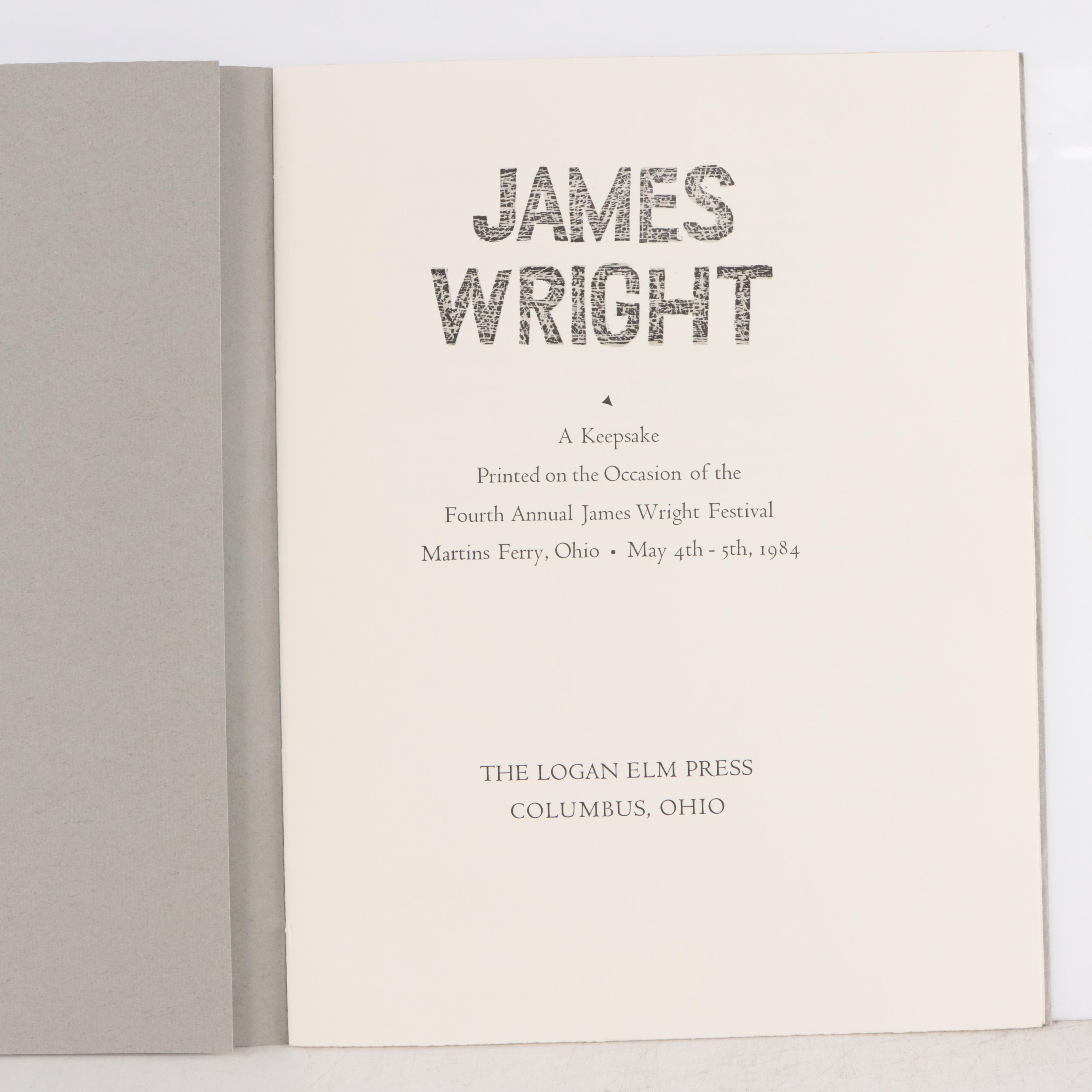 Sidney Chafetz Woodcut Portrait For James Wright Festival Pamphlet, 1984