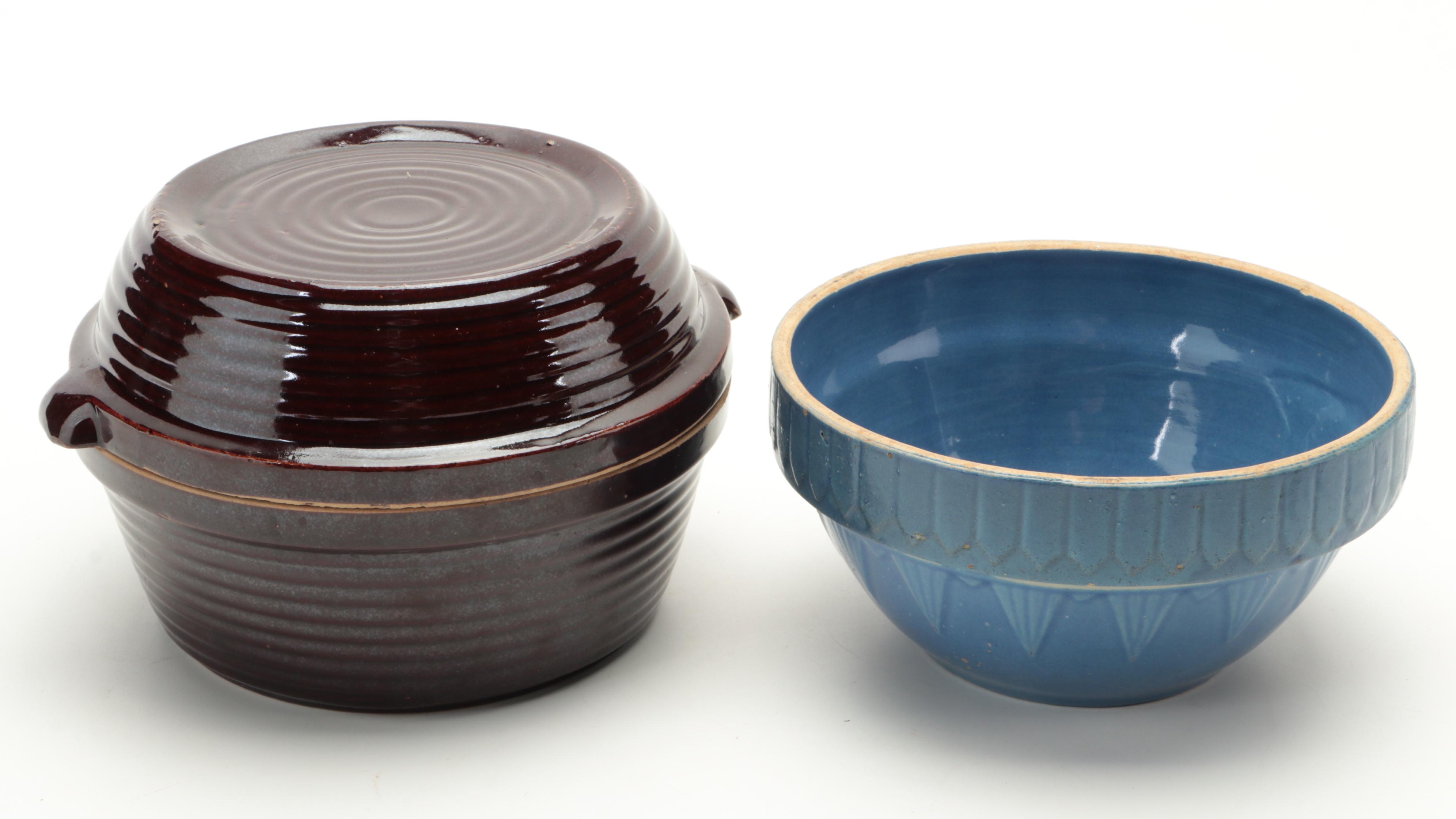 Hull Pottery  with Other Bean Pot, Mixing Bowl and Kitchenware