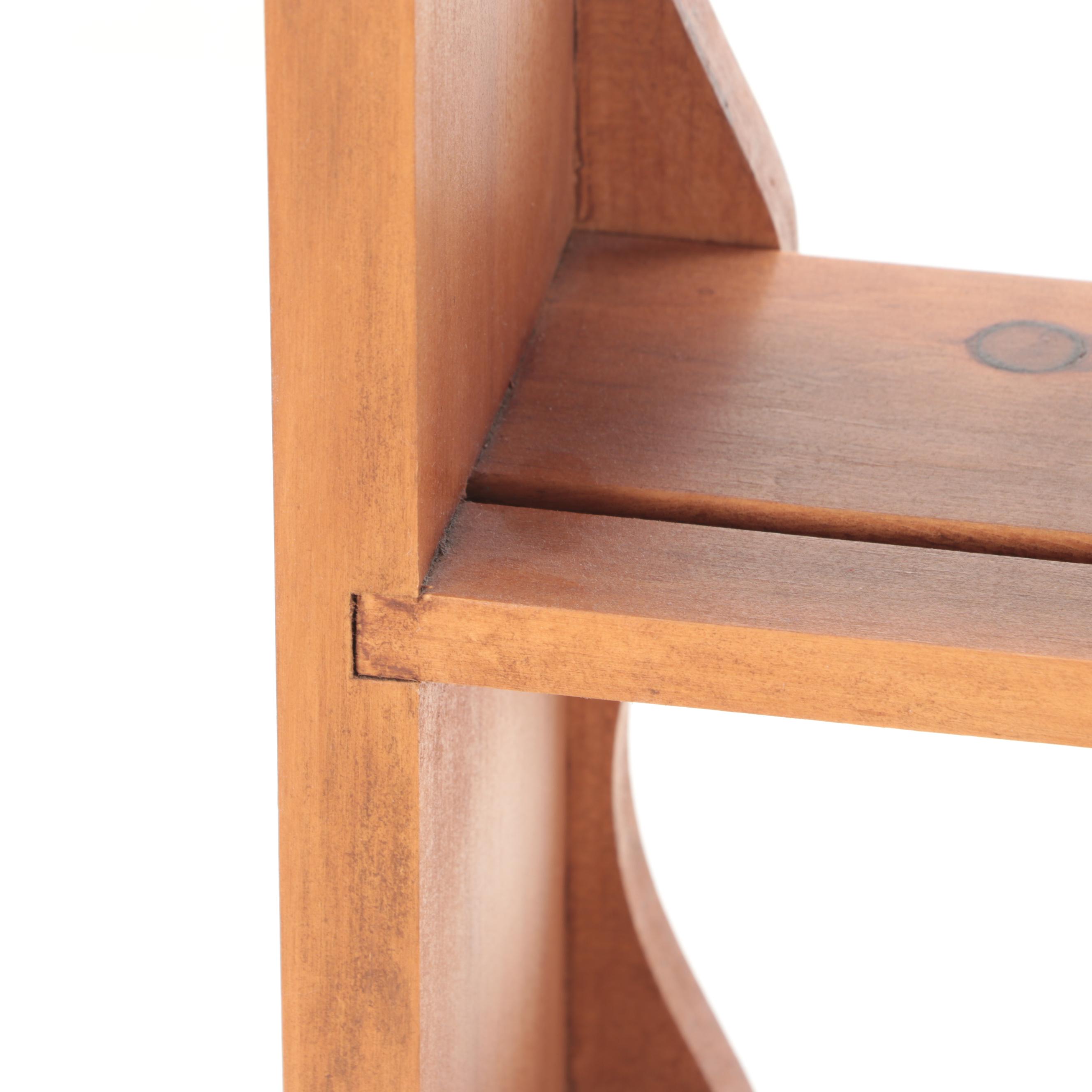 Wooden Heart Themed Wall Hanging Plate Rack and Peg Rack