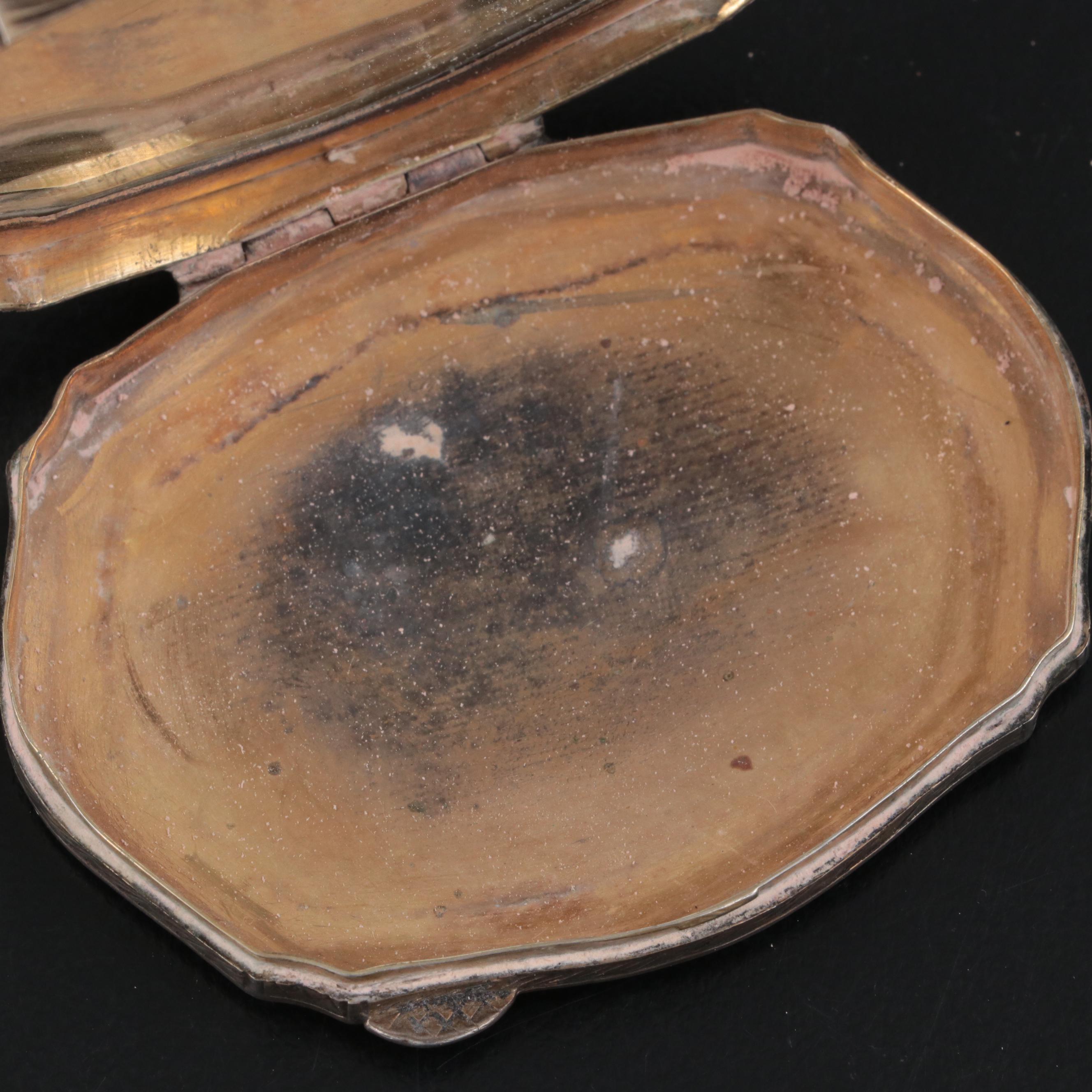 Italian Baroque Style 800 Silver and Lapis Lazuli Makeup Compact, Mid-20th C.