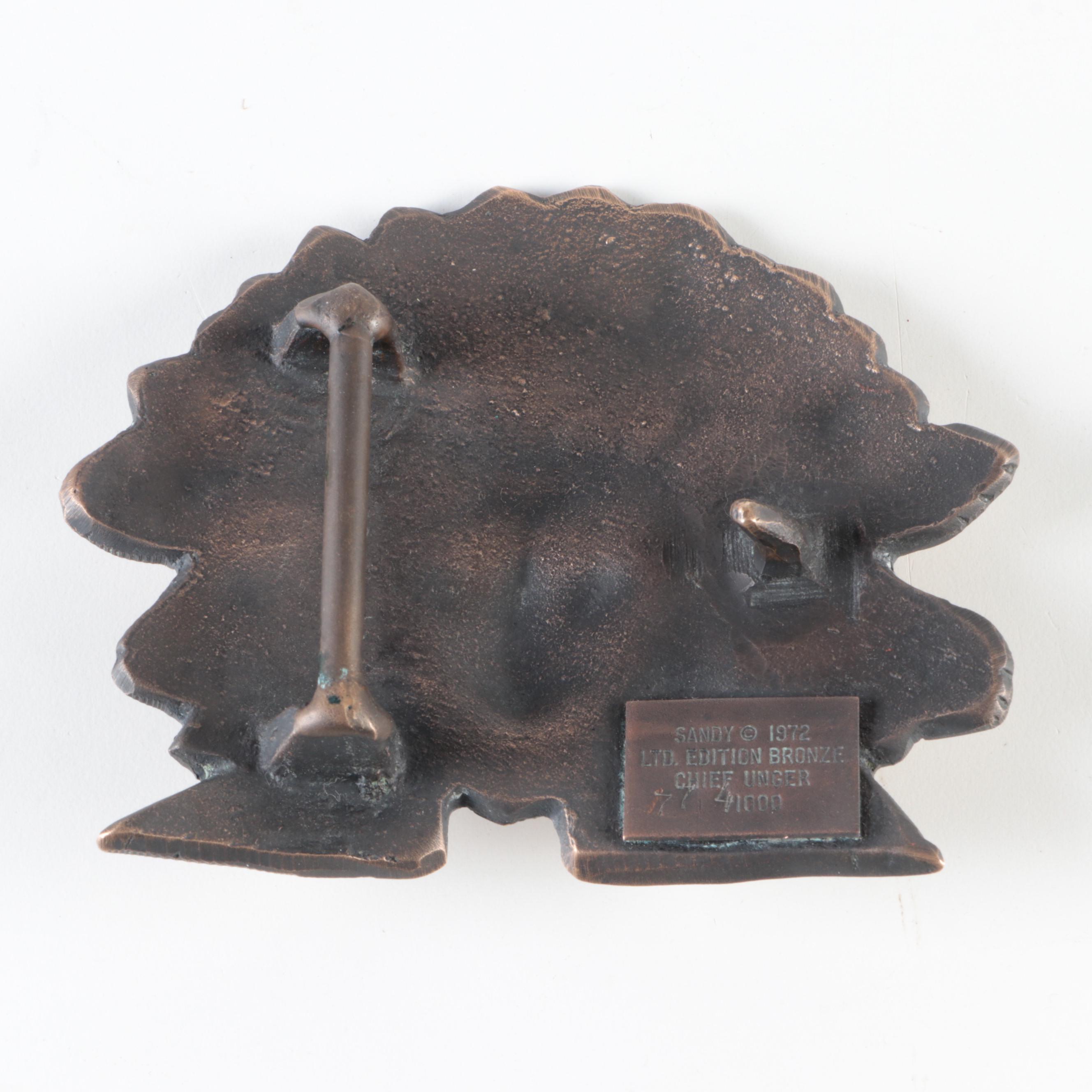 Limited Edition Bronze Chief Unger Buckle and Dragon Buckle in Gold Tone Finish