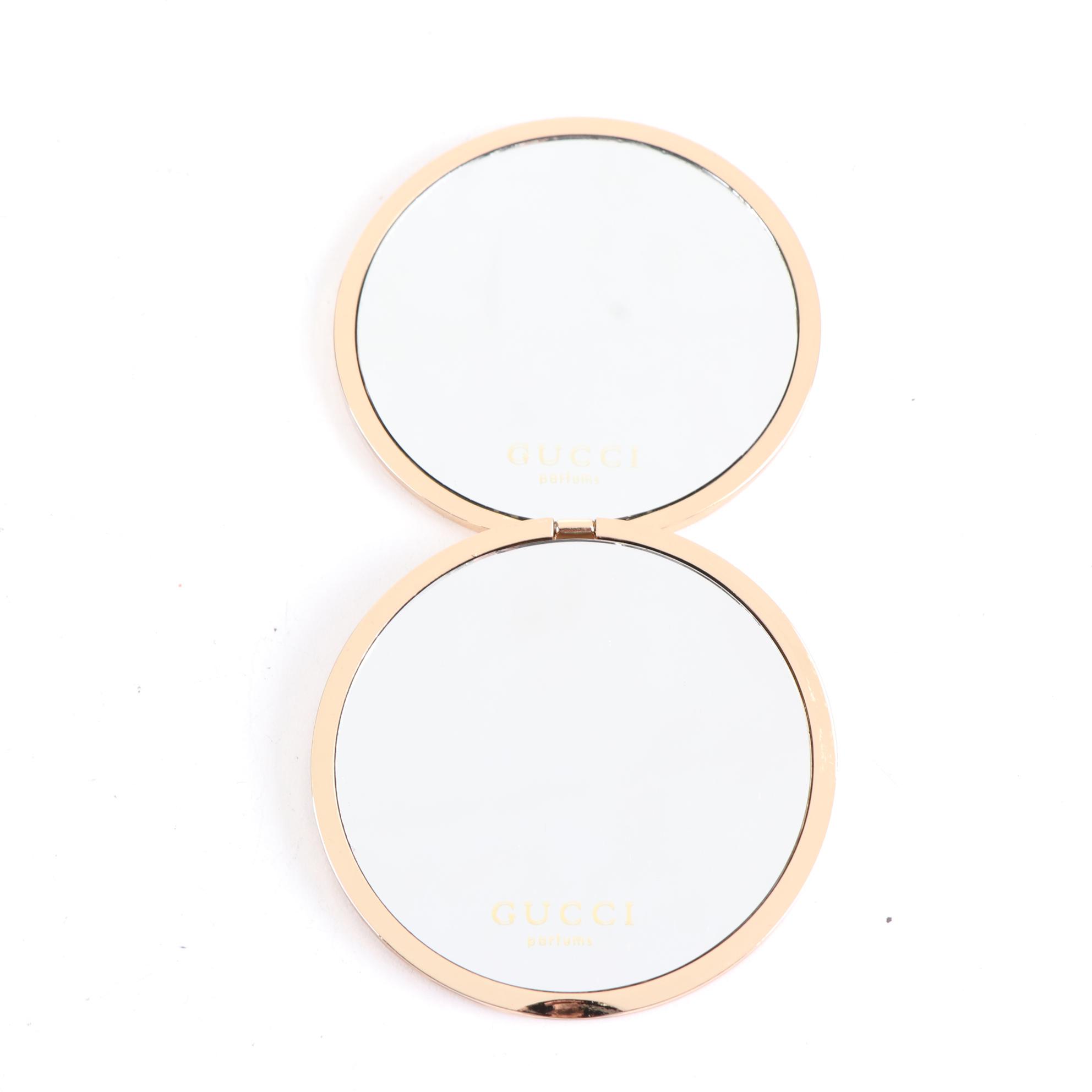 Gucci Parfums Promotional Embossed Gilt Metal Compact Mirror