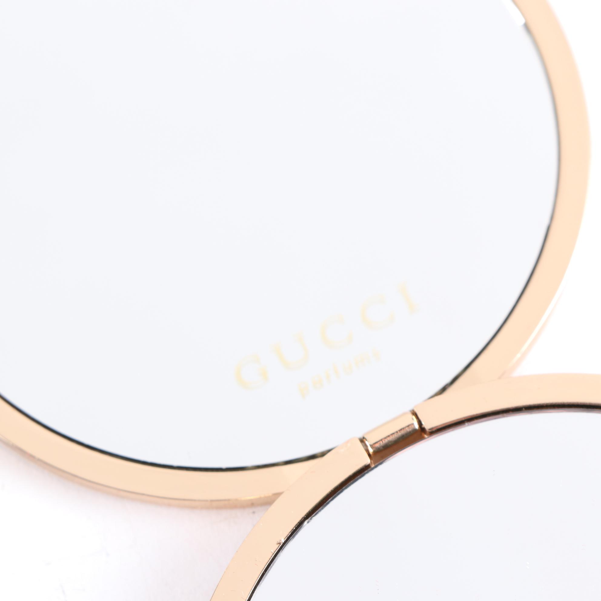 Gucci Parfums Promotional Embossed Gilt Metal Compact Mirror