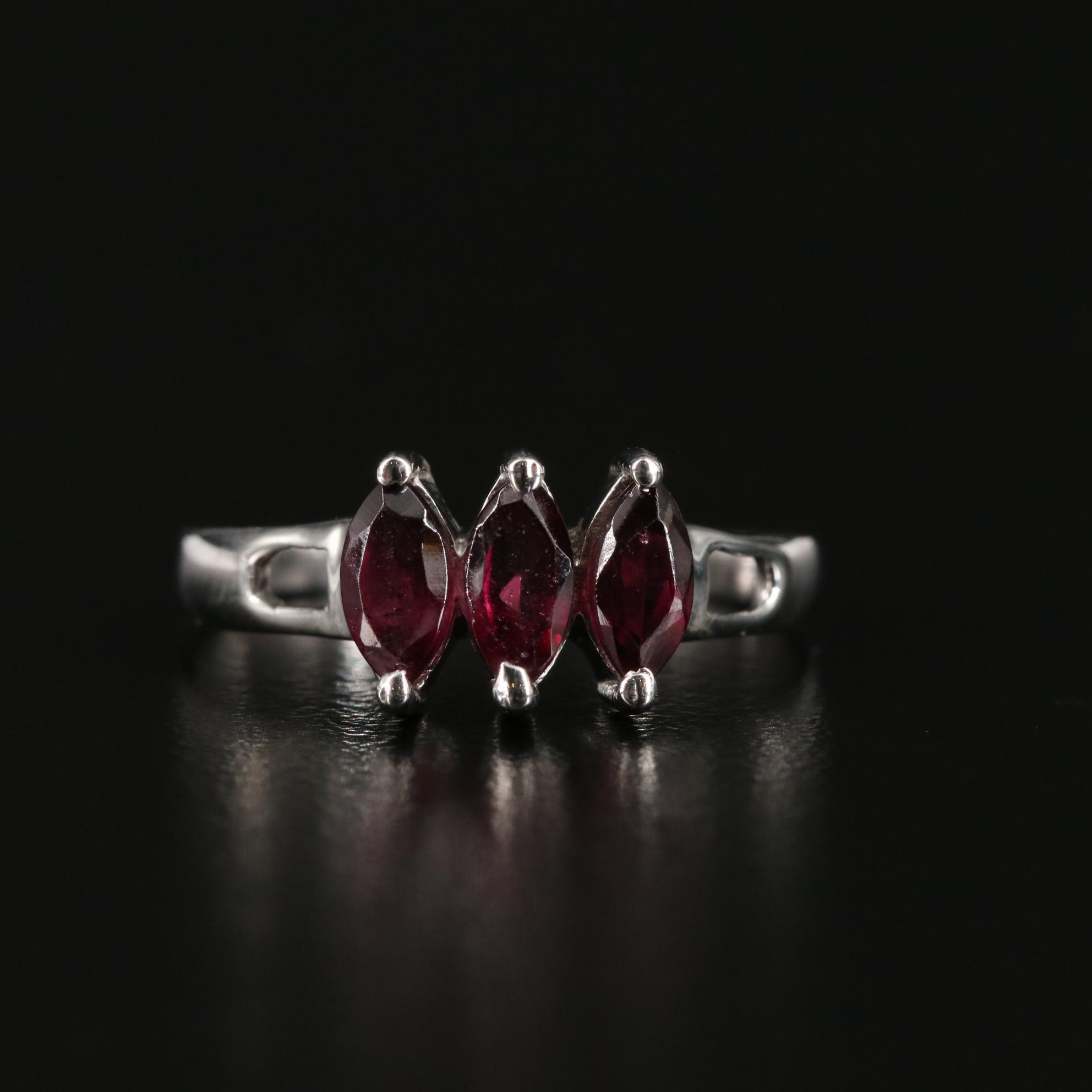 Sterling Rhodolite Garnet Ring