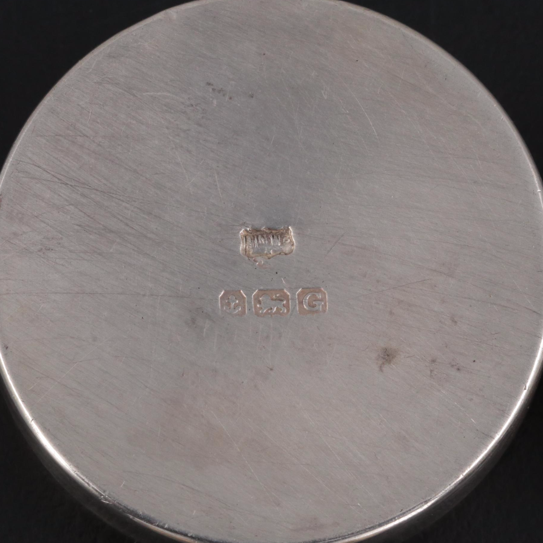 Mappin & Webb English Guilloche Enamel and Sterling Patch Boxes, 1931