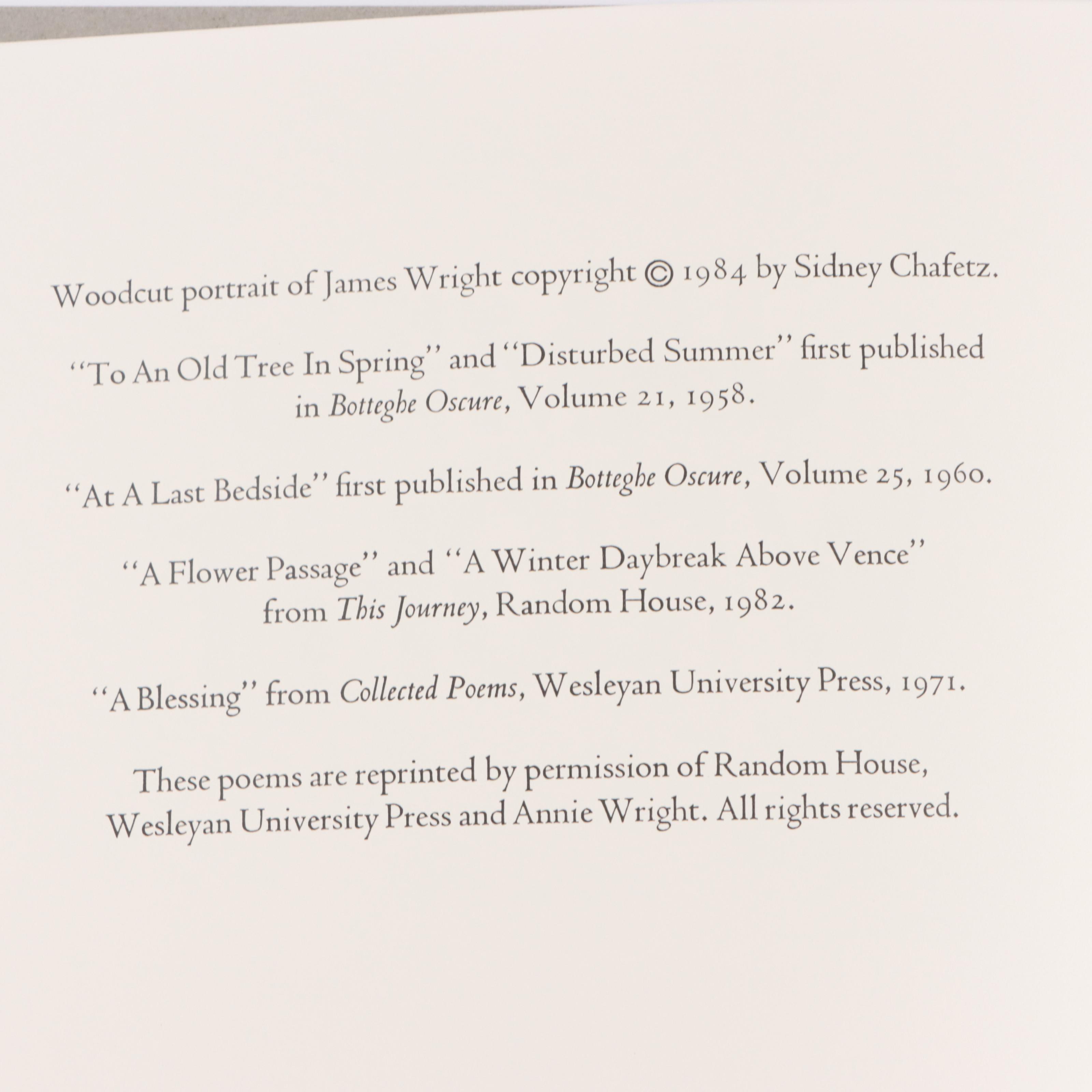 Sidney Chafetz Woodcut Portrait For James Wright Festival Pamphlet, 1984