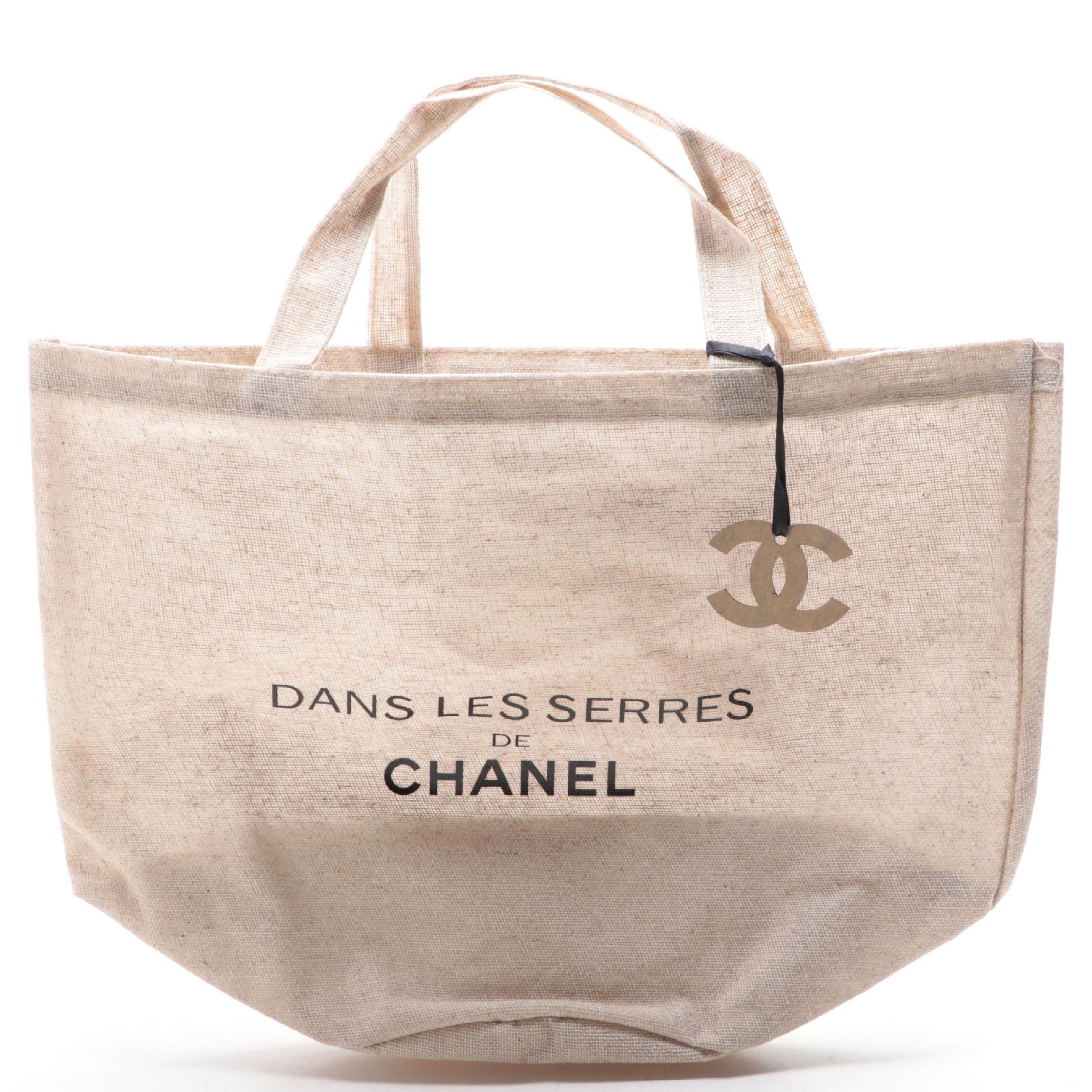 Chanel ''Dans Les Serres'' Promotional Tote Bag in Woven Burlap