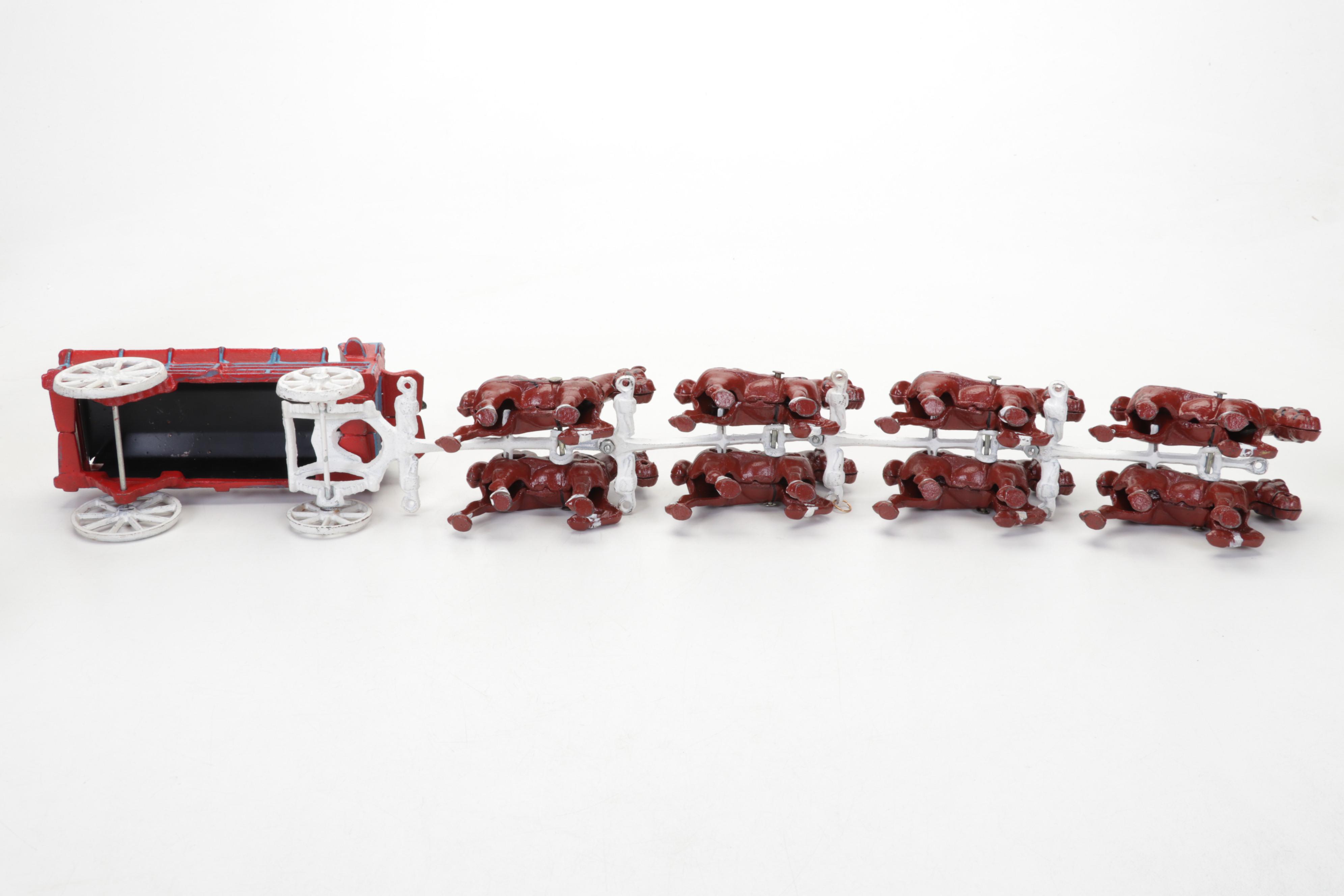 Reproduction Cast Iron Beer Wagon, Ertl Truck Banks, Greyhound Bank, and More