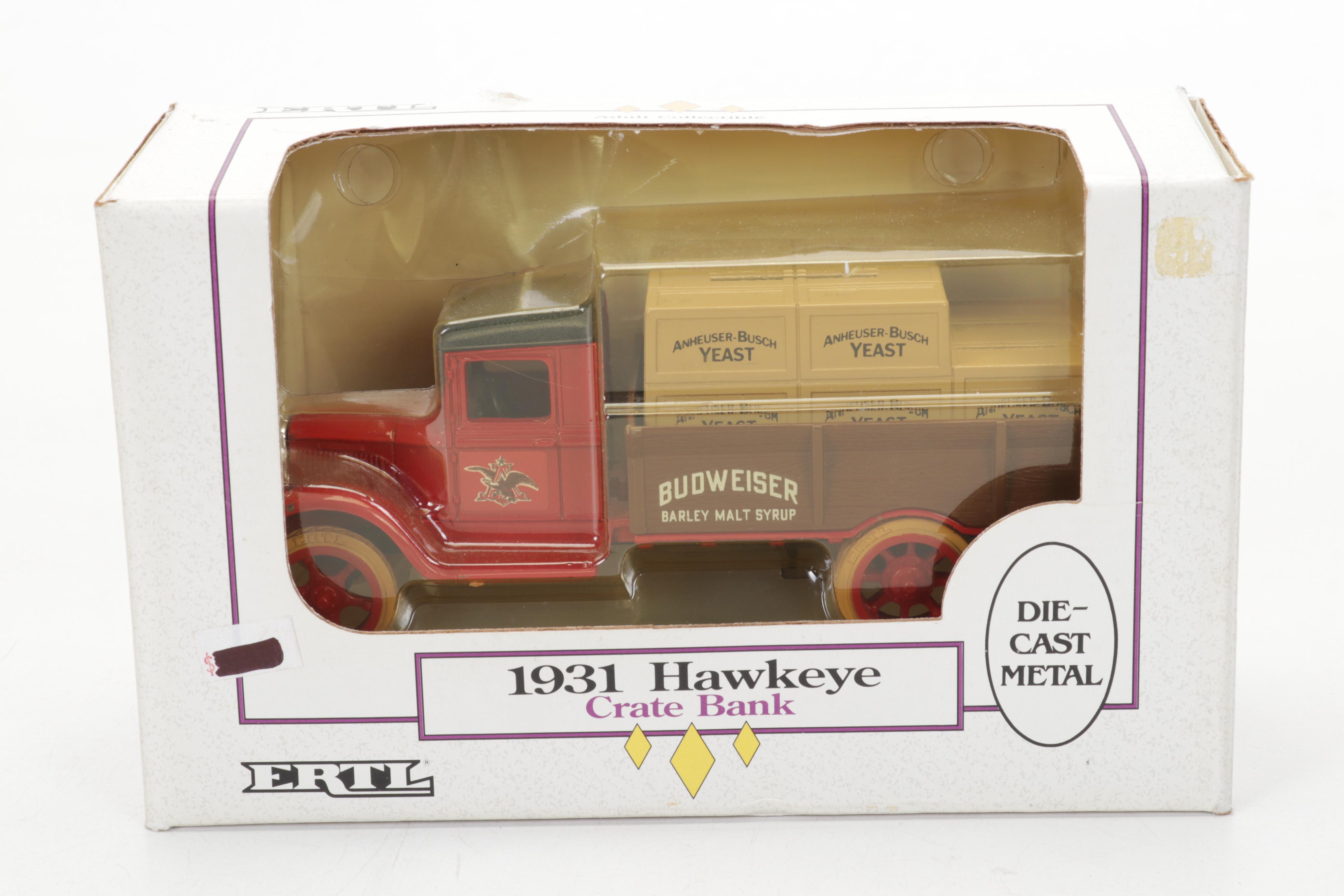 Reproduction Cast Iron Beer Wagon, Ertl Truck Banks, Greyhound Bank, and More
