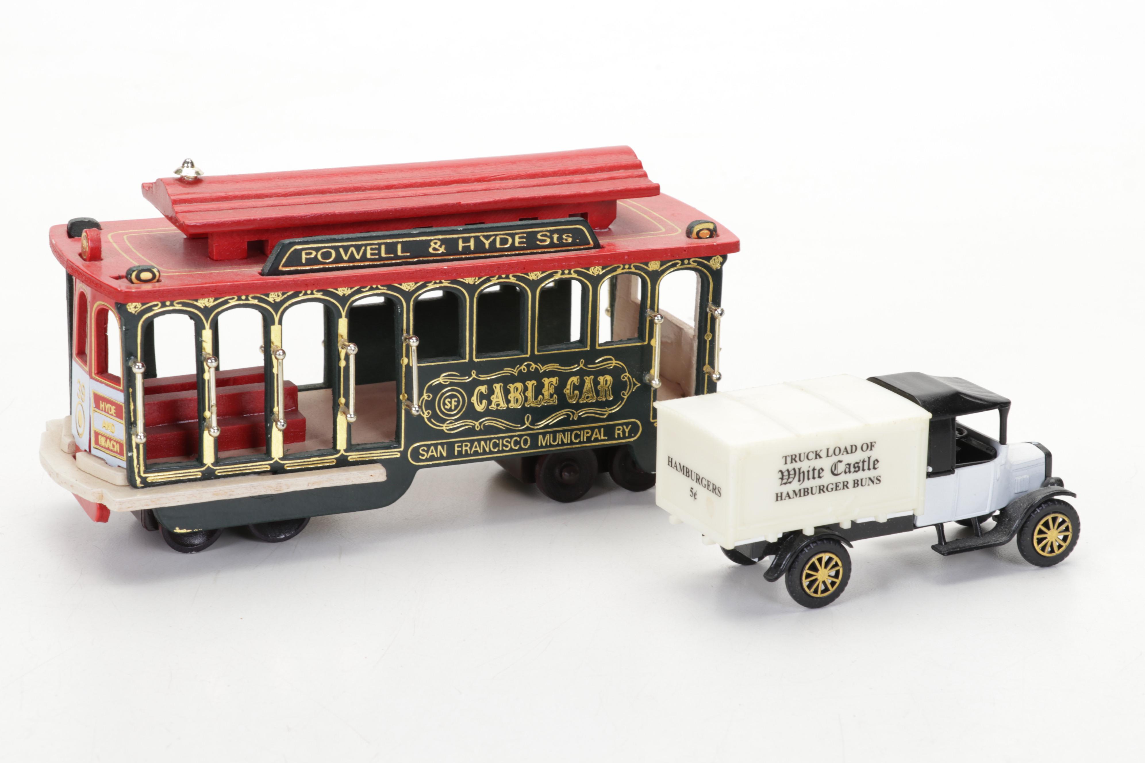 Reproduction Cast Iron Beer Wagon, Ertl Truck Banks, Greyhound Bank, and More