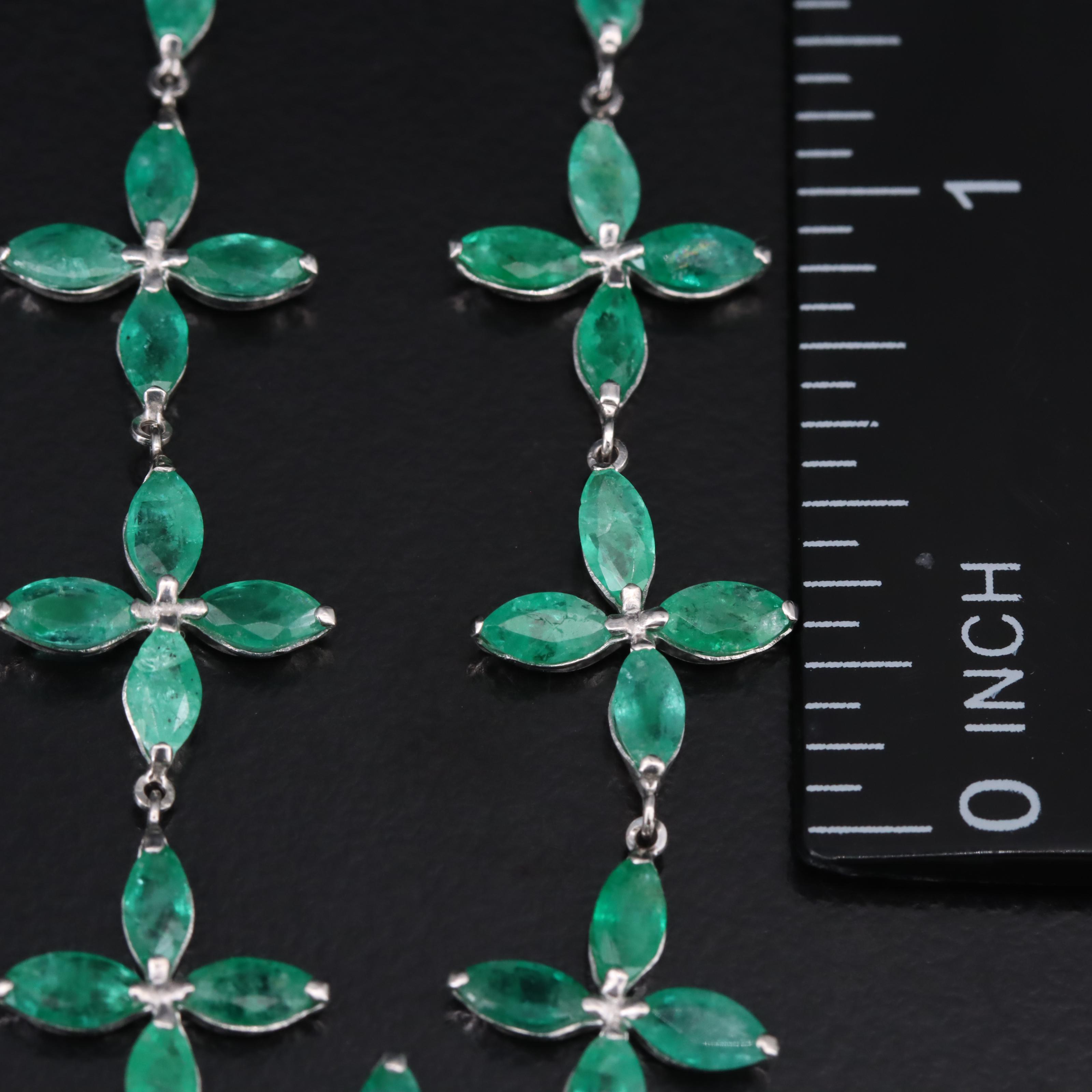 Platinum Emerald Floral Bracelet