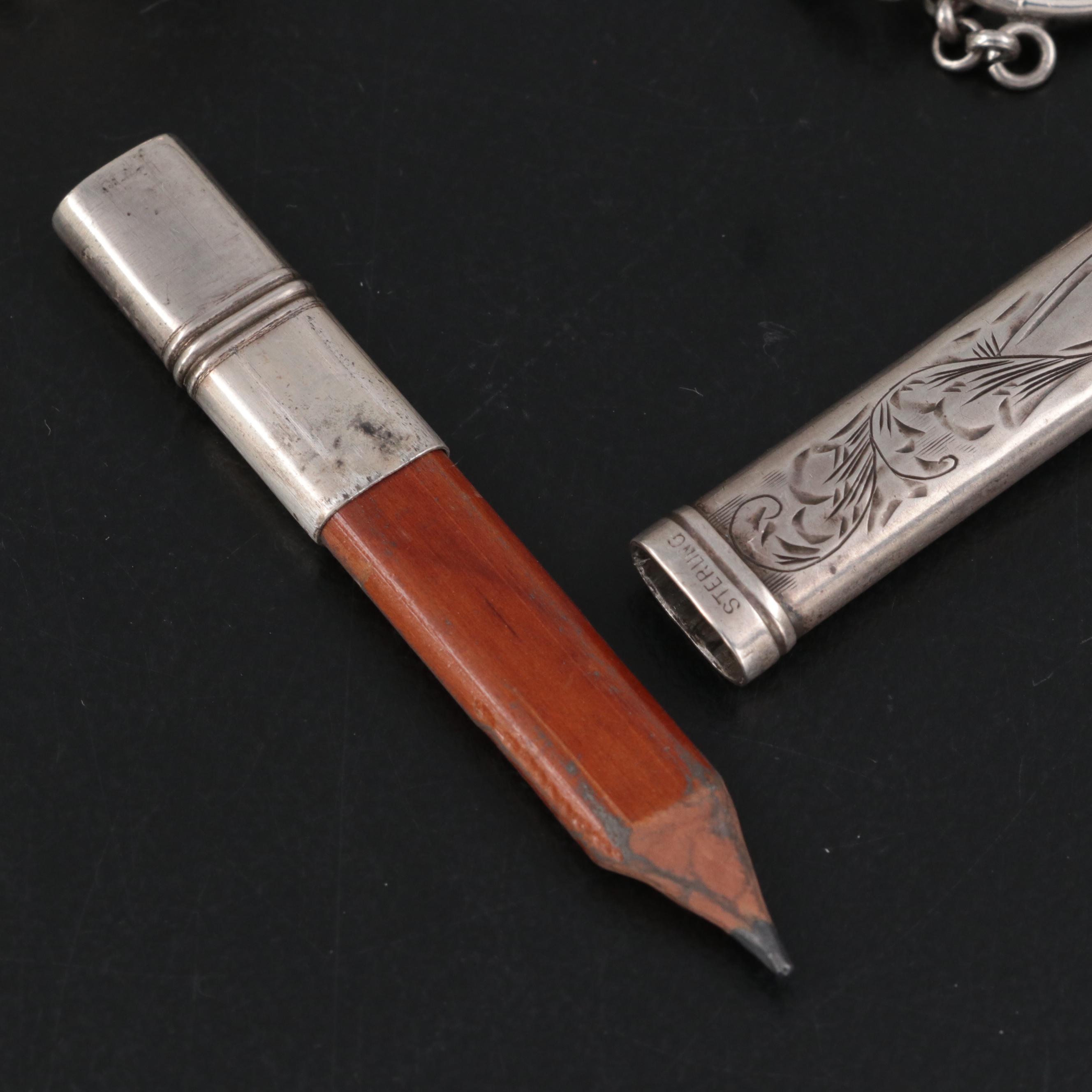 American Victorian Sterling Silver Four-Tool Chatelaine, Late 19th Century